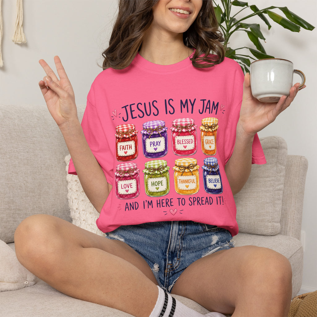 Jesus Is My Jam T-Shirt — Christian Faith Graphic Tee (Spread Love, Pray, Believe)