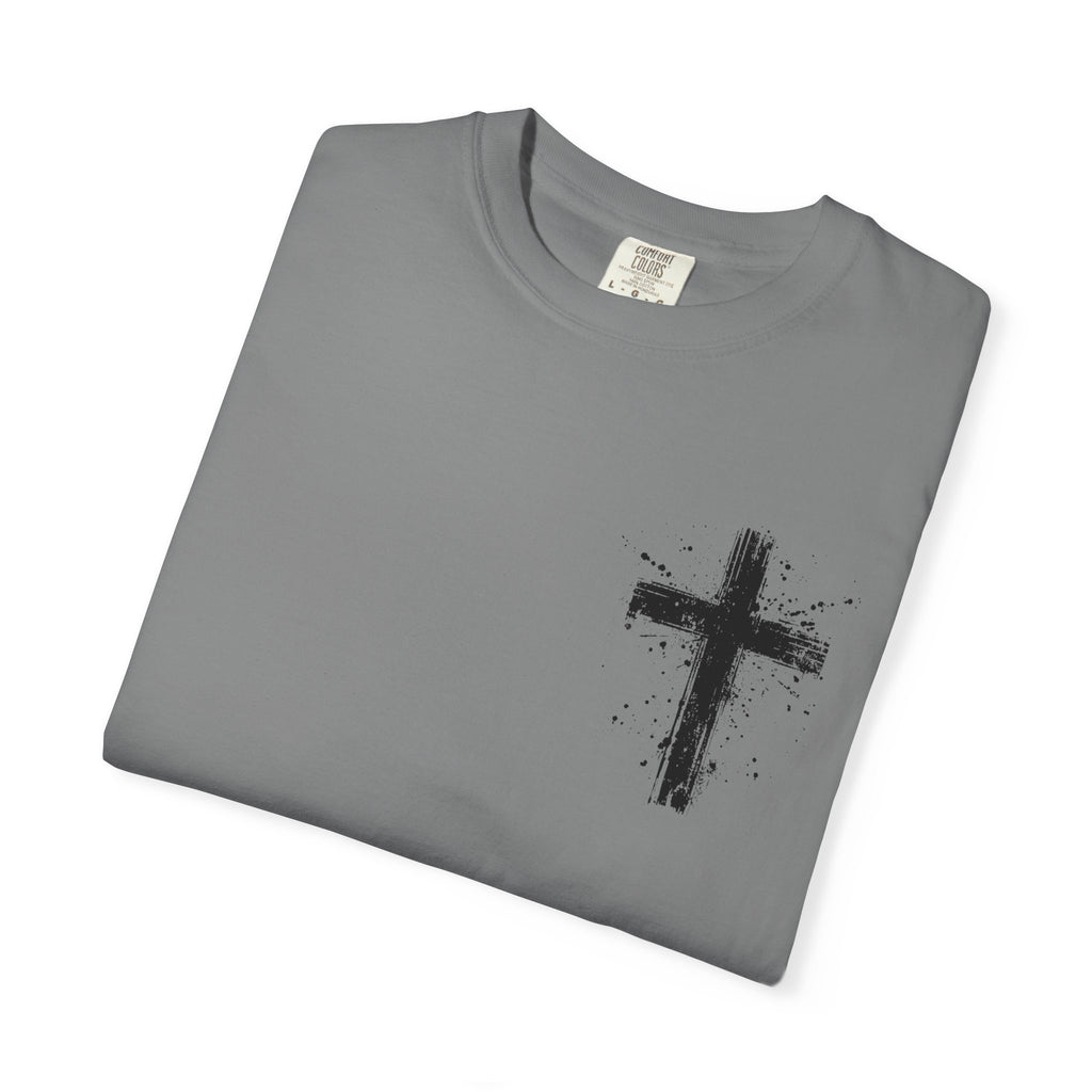 Religious T-Shirt - 'It Is Finished' Jesus Crown of Thorns Cross Tee (John 19:30)