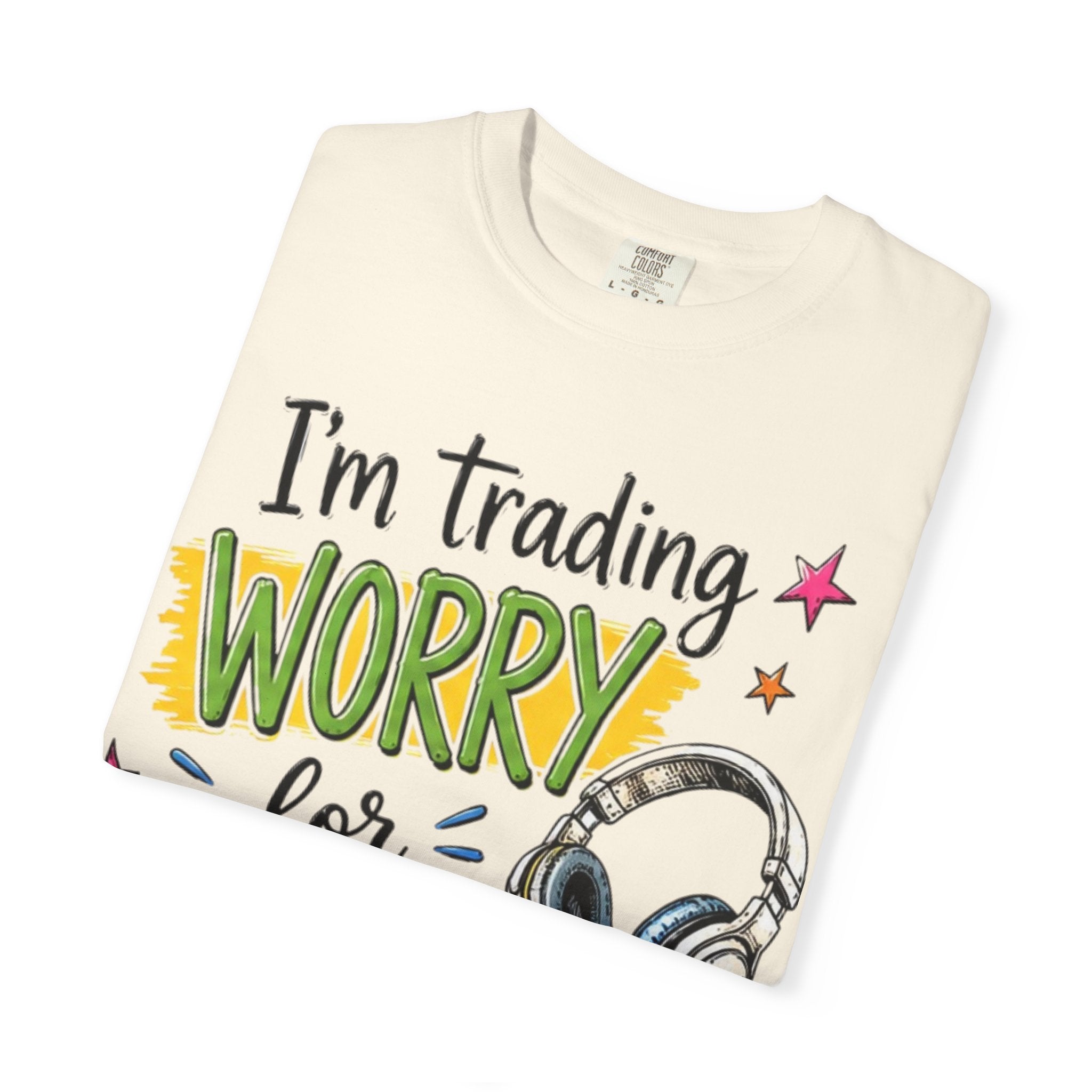 Worship Music T-Shirt – "I'm Trading Worry for Worship" Tee