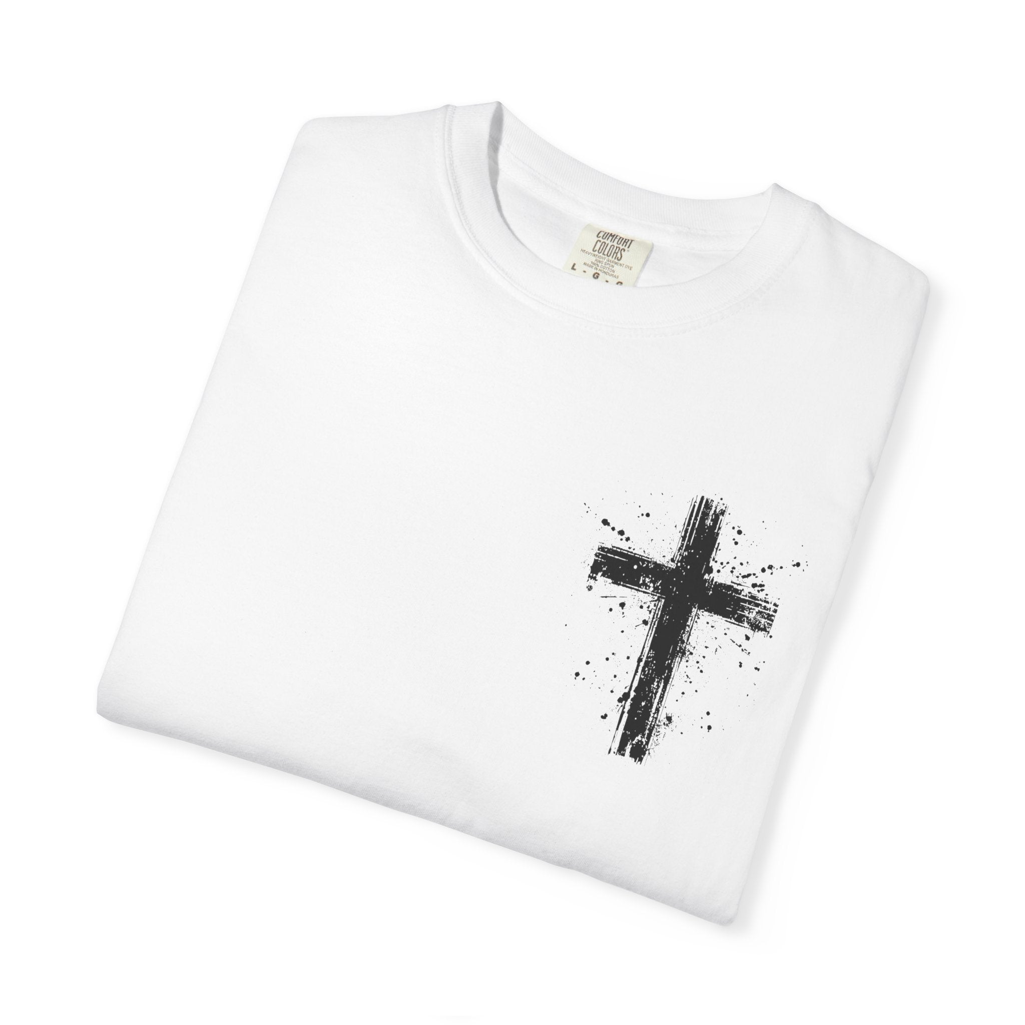 Religious T-Shirt - 'It Is Finished' Jesus Crown of Thorns Cross Tee (John 19:30)