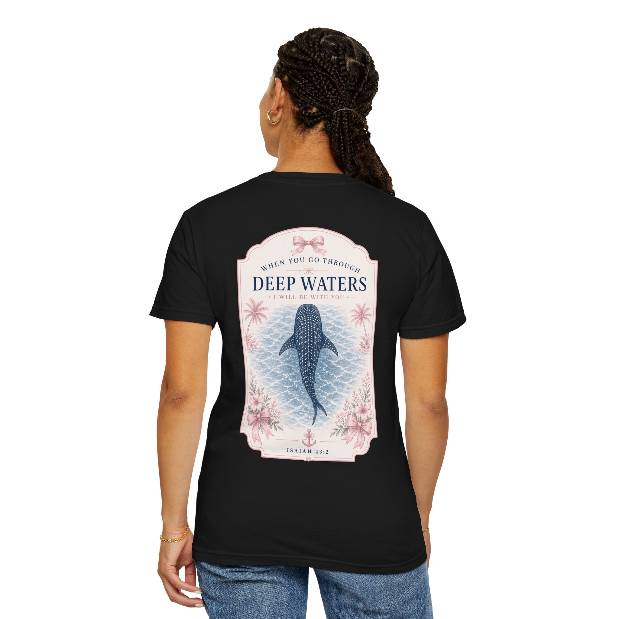 Deep Waters Whale T-Shirt — Psalm 42 Inspirational Graphic Tee