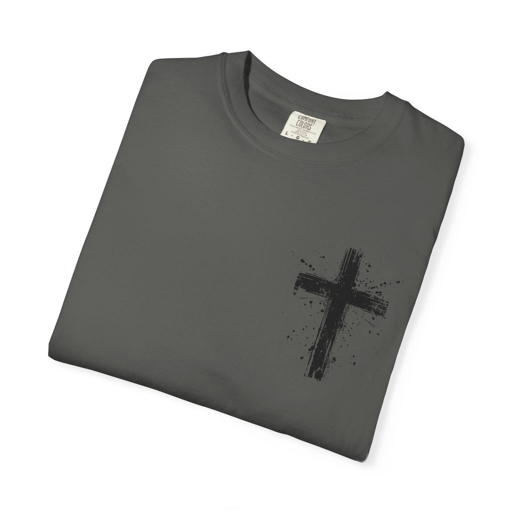 Religious T-Shirt - 'It Is Finished' Jesus Crown of Thorns Cross Tee (John 19:30)