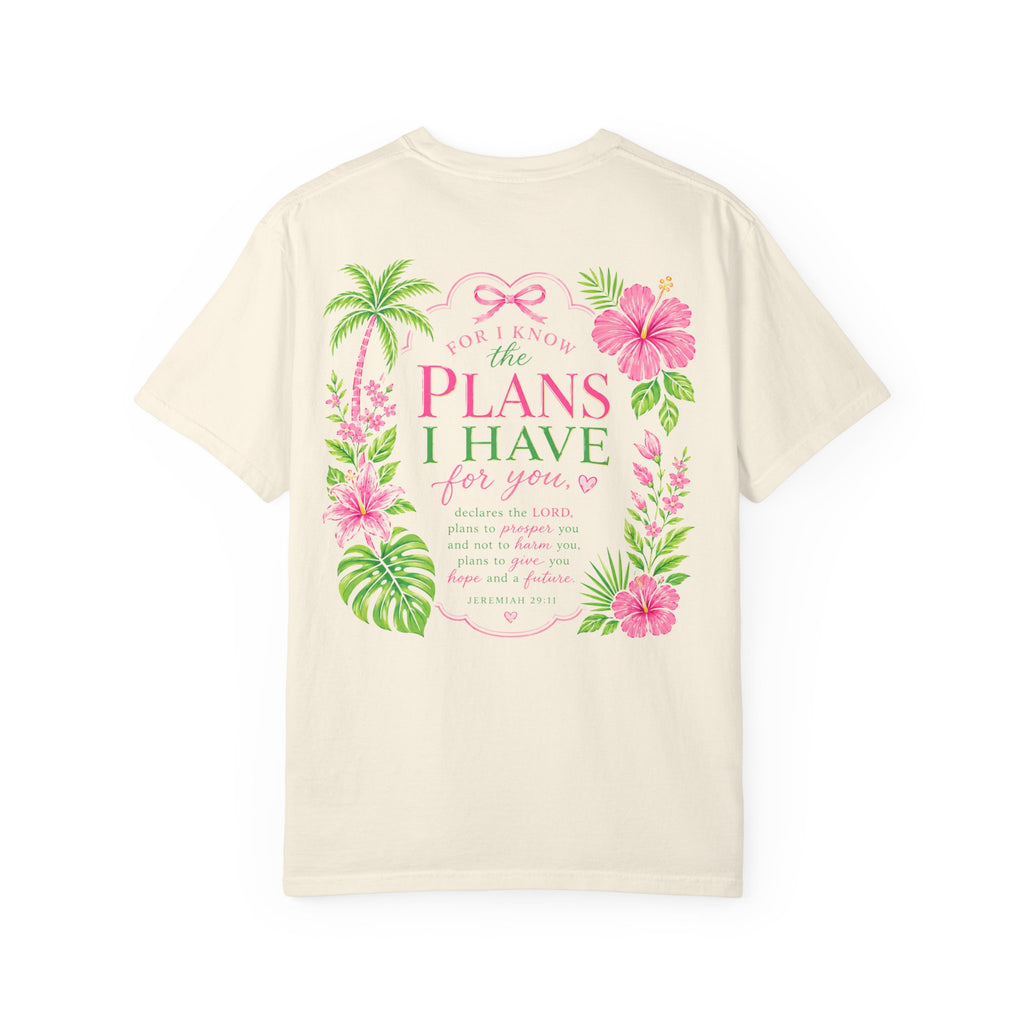 Floral Scripture T-Shirt — "For I Know the Plans I Have for You" Christian Tee