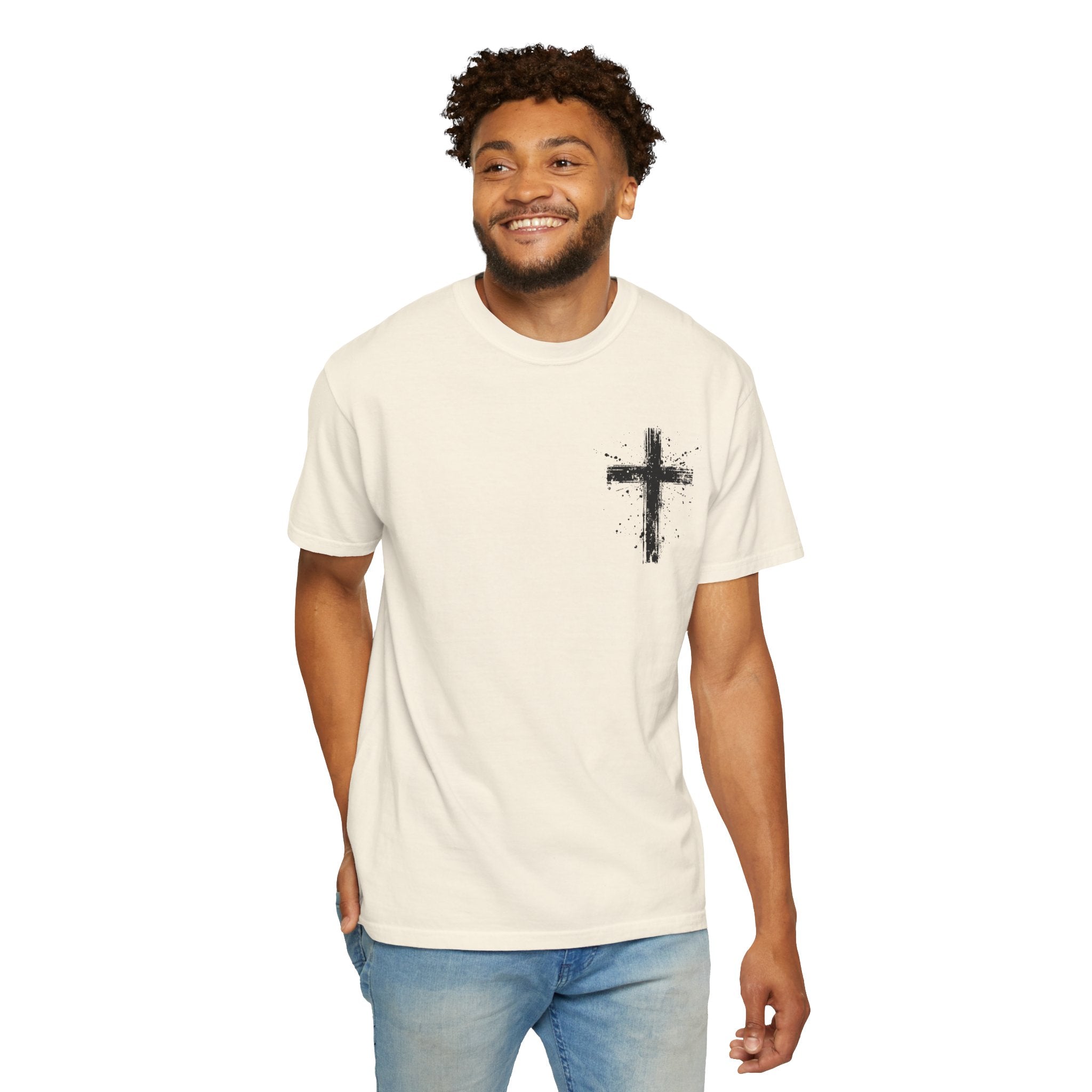Religious T-Shirt - 'It Is Finished' Jesus Crown of Thorns Cross Tee (John 19:30)