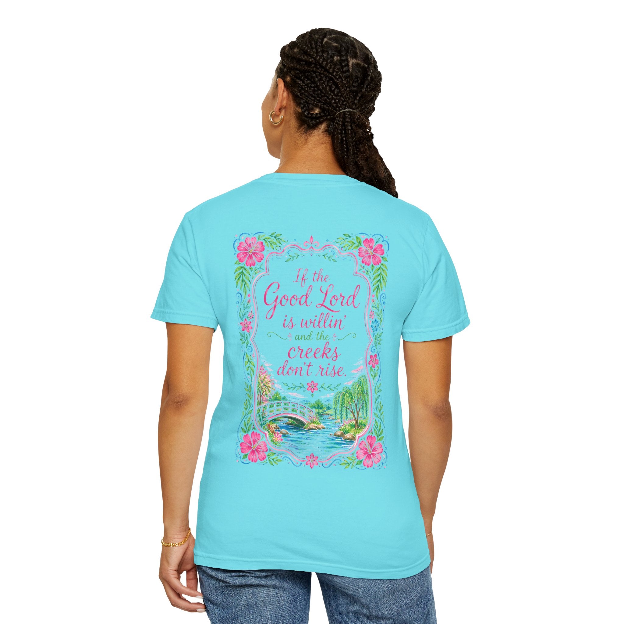 “If the Good Lord Is Willin” Floral Graphic T-Shirt