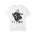 Religious T-Shirt - 'It Is Finished' Jesus Crown of Thorns Cross Tee (John 19:30)