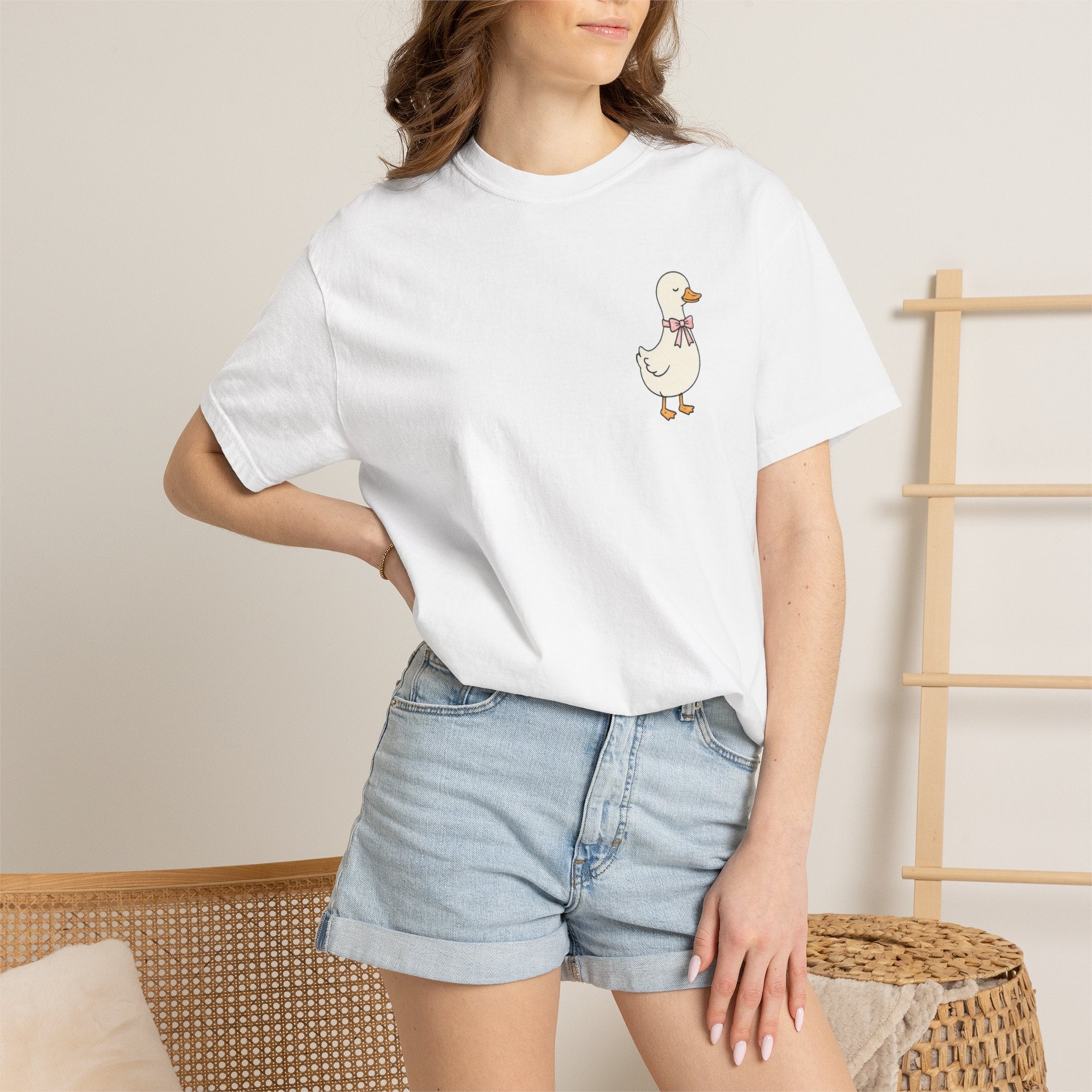 Duck Illustration T-Shirt — "Doing My Best, and Letting God Do the Rest" Christian Graphic Tee