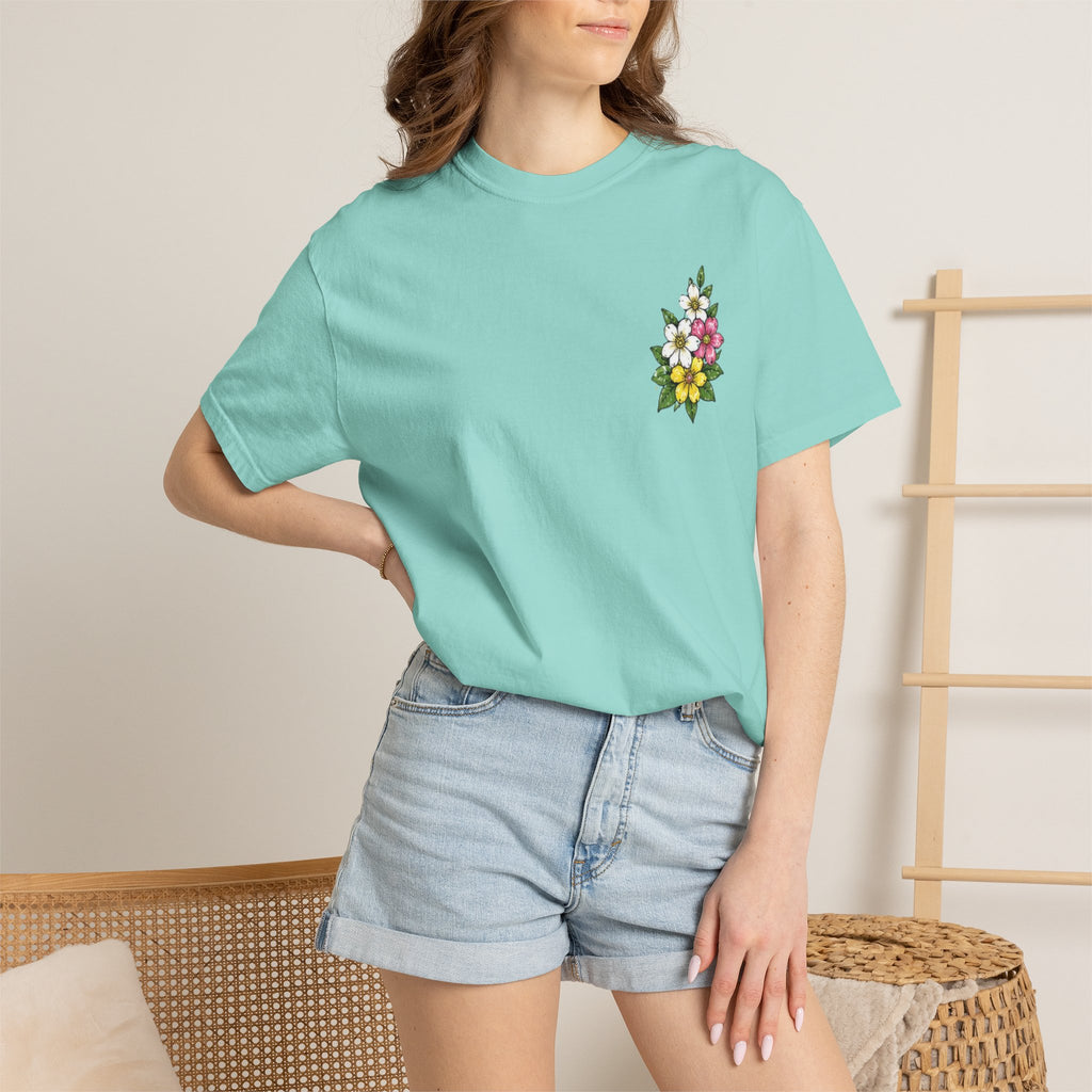 Religious Graphic T-Shirt — "This Is My Story, This Is My Song" Floral Cross Tee