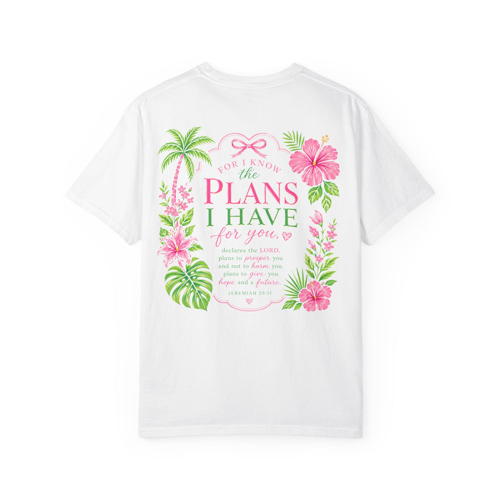 Floral Scripture T-Shirt — "For I Know the Plans I Have for You" Christian Tee