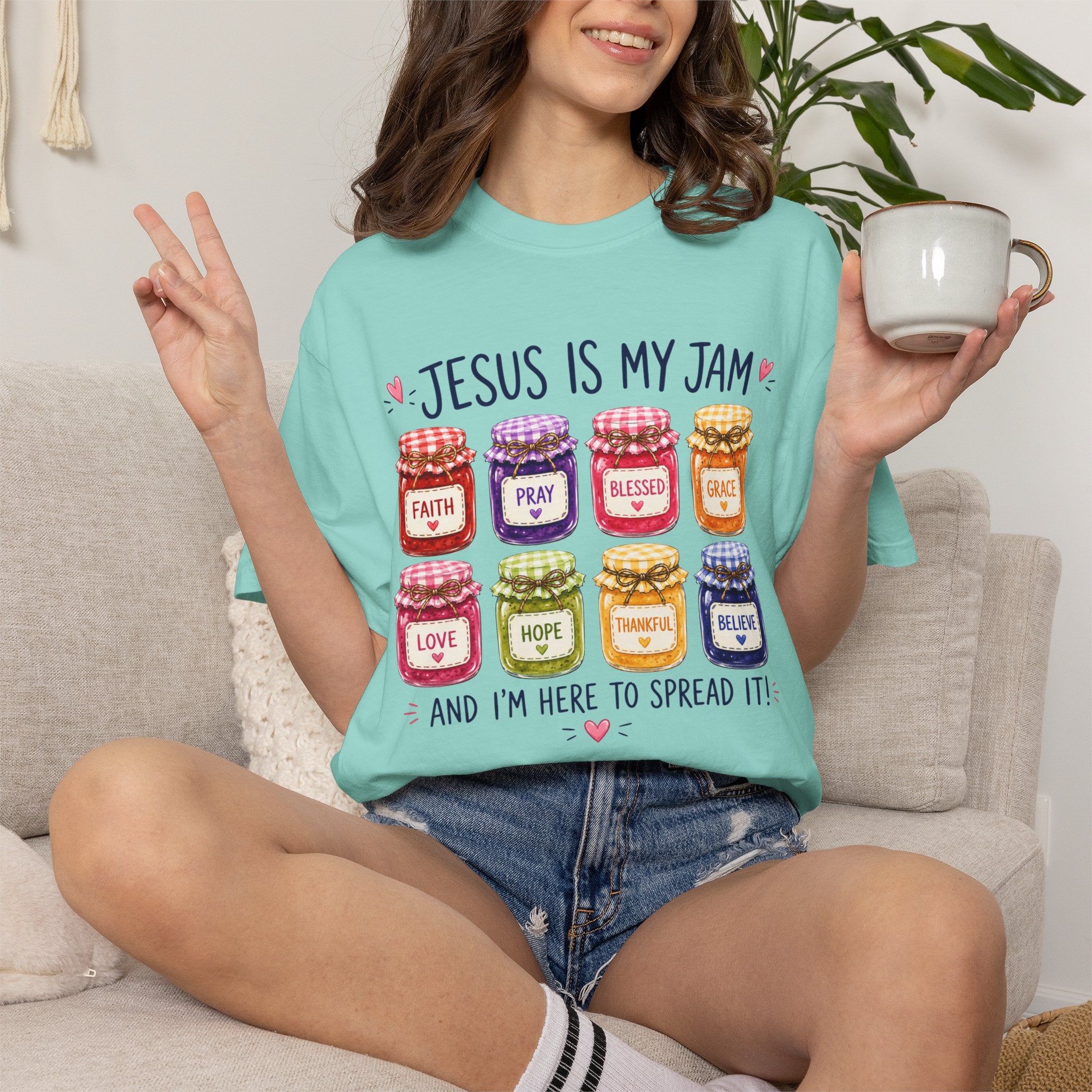 Jesus Is My Jam T-Shirt — Christian Faith Graphic Tee (Spread Love, Pray, Believe)