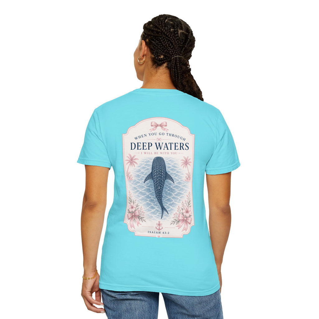 Deep Waters Whale T-Shirt — Psalm 42 Inspirational Graphic Tee