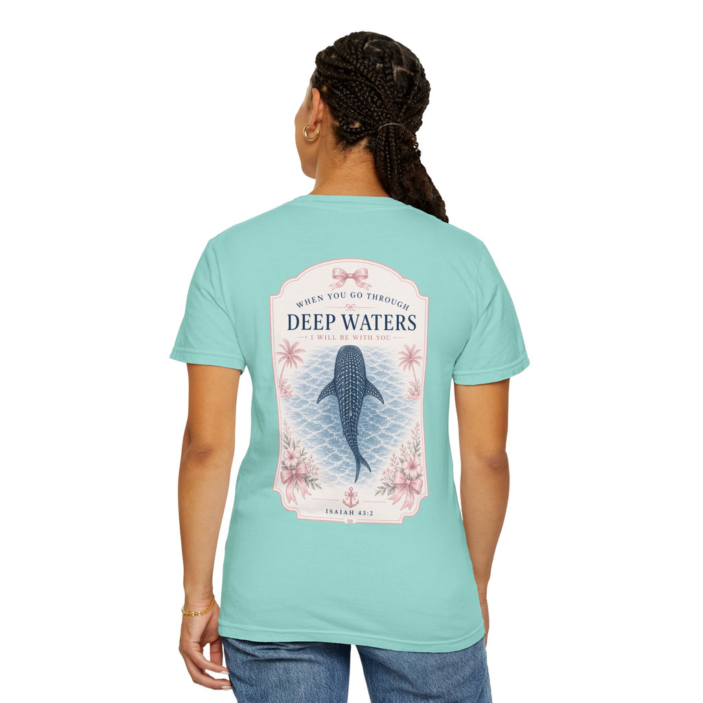 Deep Waters Whale T-Shirt — Psalm 42 Inspirational Graphic Tee