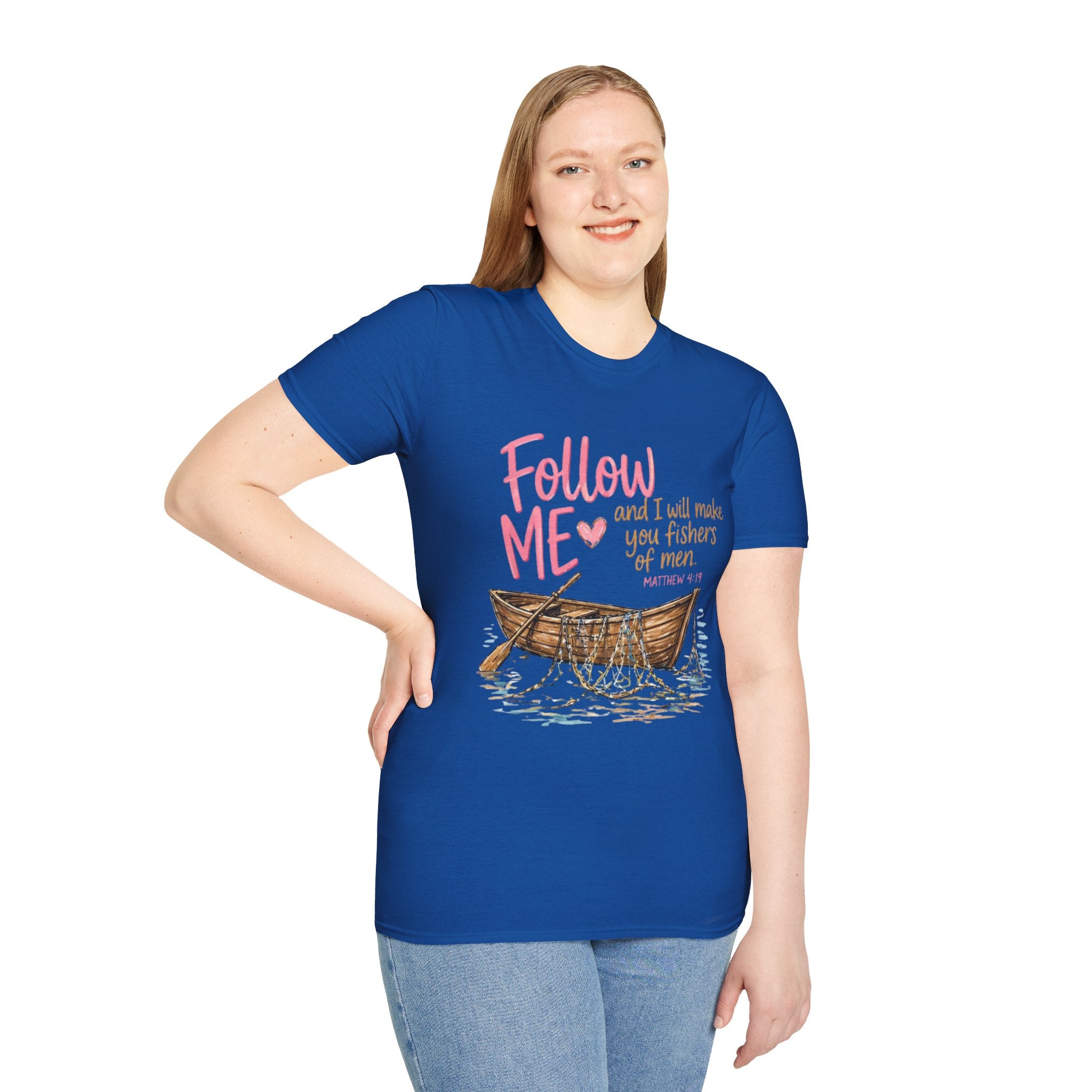 Follow Me I Will Make You Fishers of Men T-Shirt — Christian Fishing Boat Faith Tee
