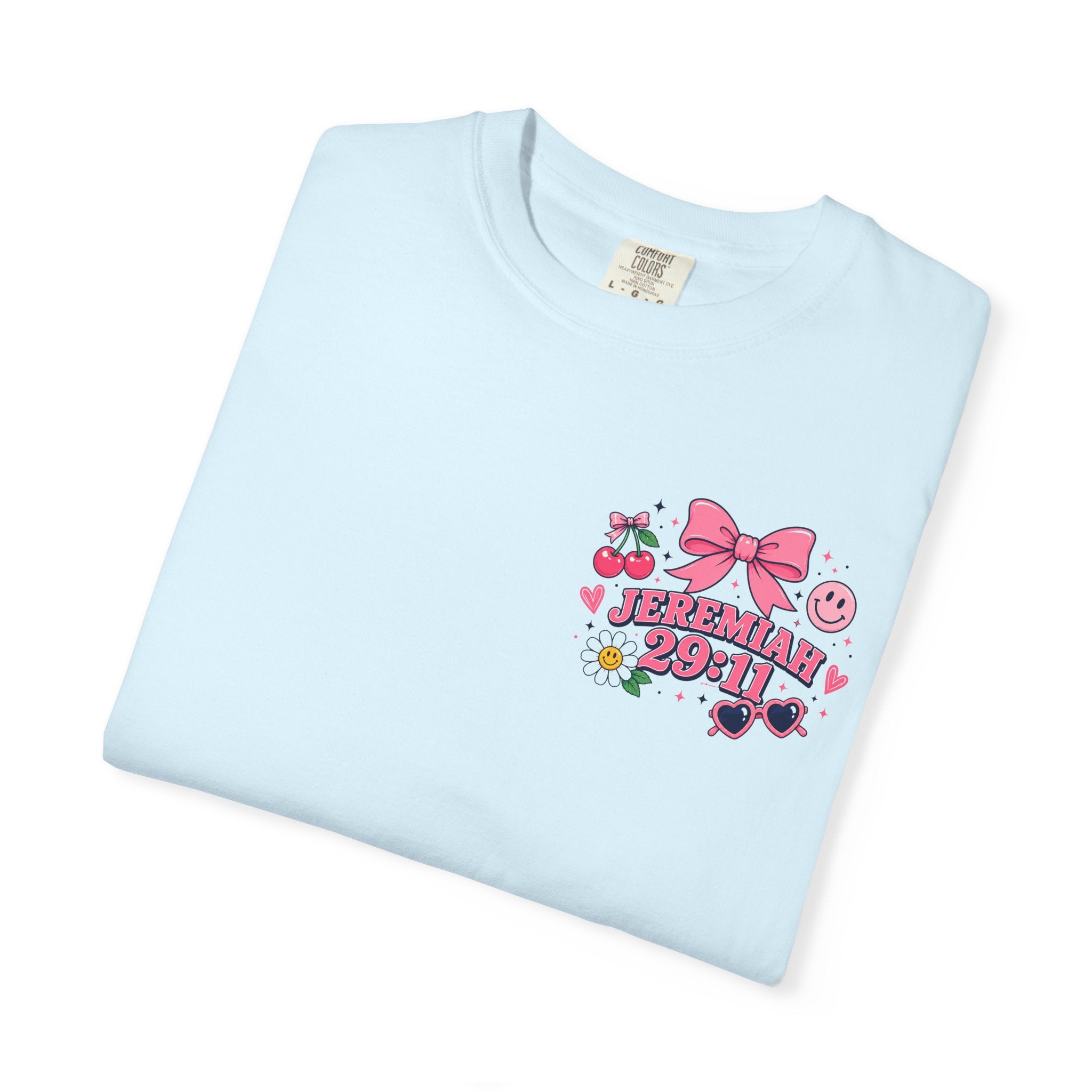 Jeremiah 29:11 Inspirational Tee — Pink Bow & Cherry Christian T‑Shirt