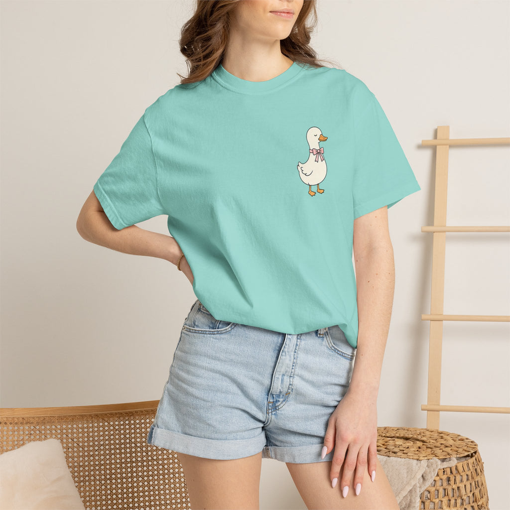 Duck Illustration T-Shirt — "Doing My Best, and Letting God Do the Rest" Christian Graphic Tee
