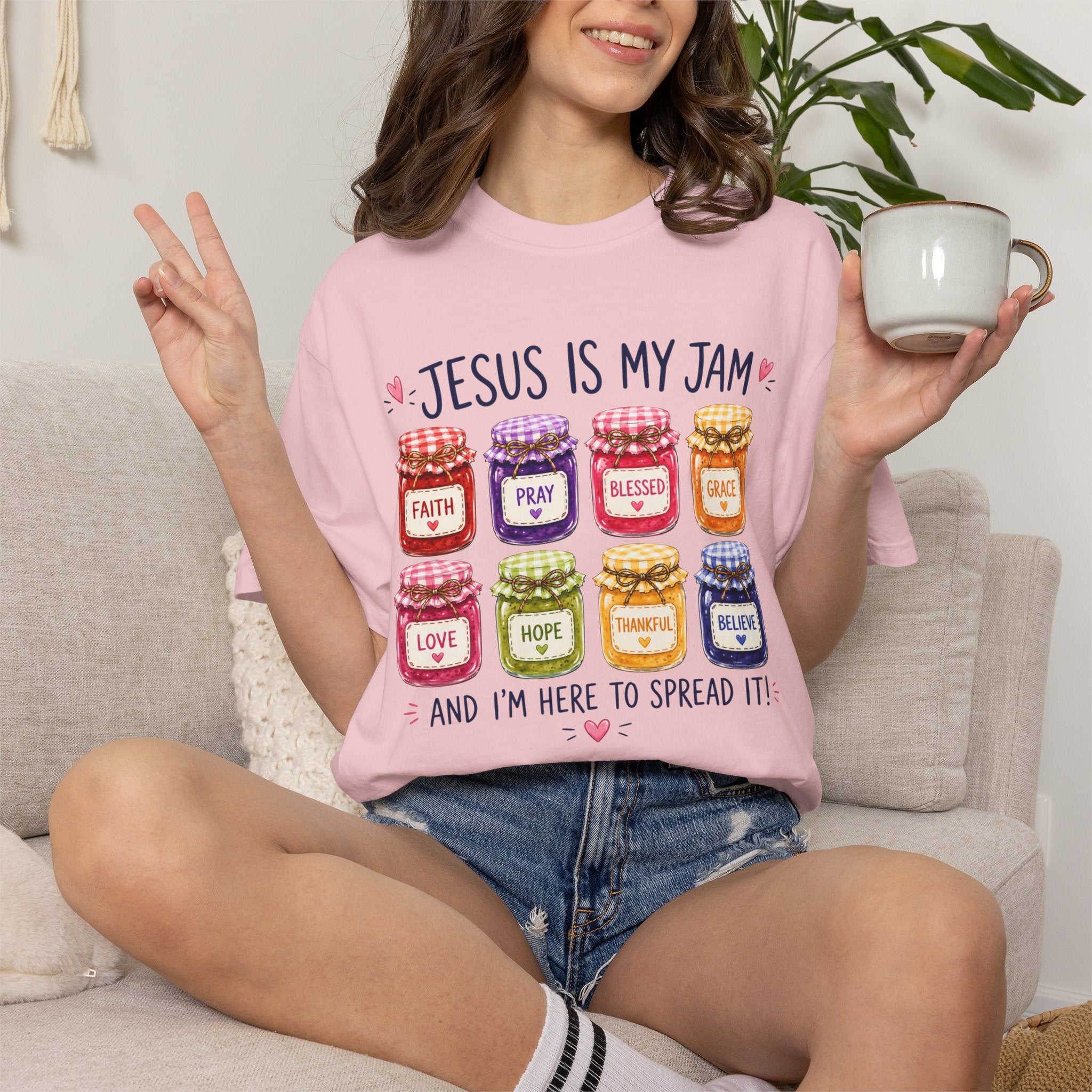 Jesus Is My Jam T-Shirt — Christian Faith Graphic Tee (Spread Love, Pray, Believe)
