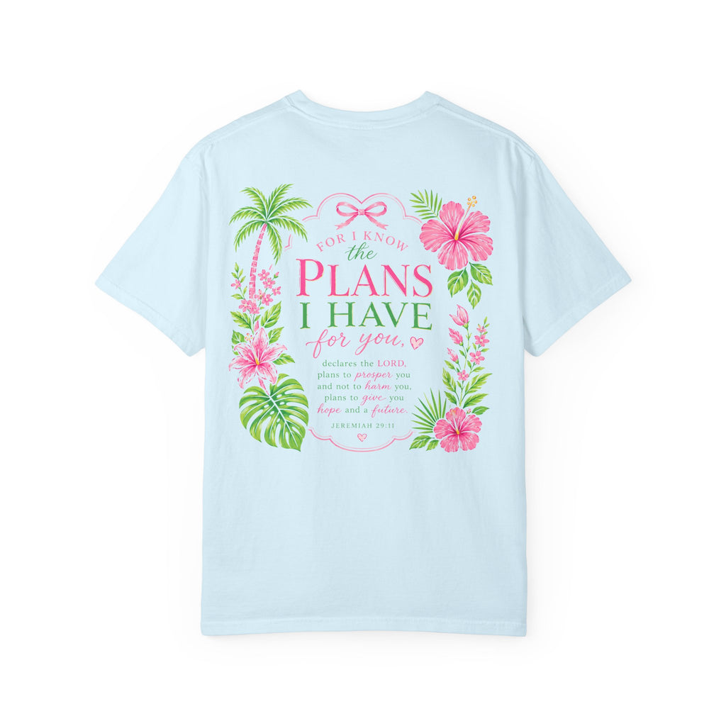Floral Scripture T-Shirt — "For I Know the Plans I Have for You" Christian Tee