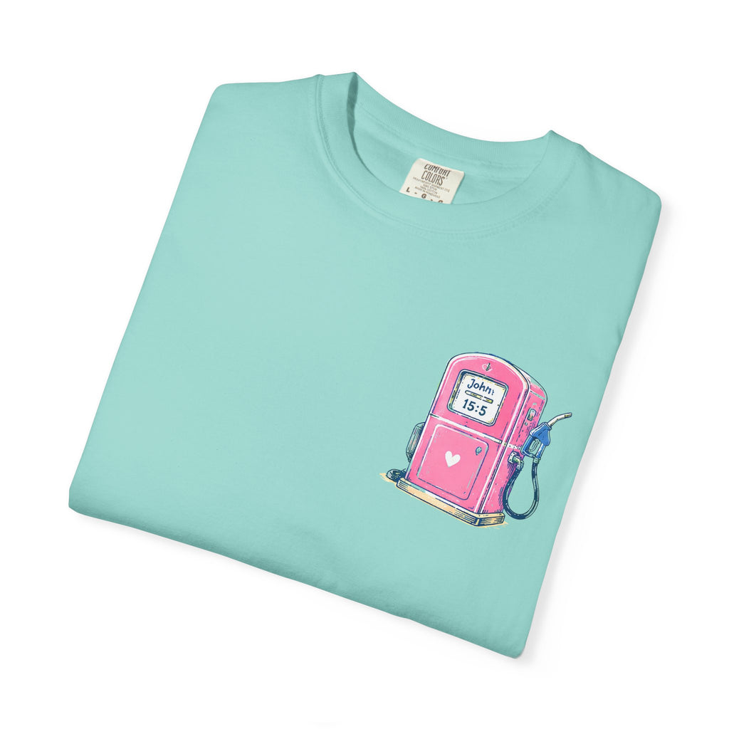 Fueled By Jesus T-Shirt — 'He Never Runs on Empty' Graphic Tee