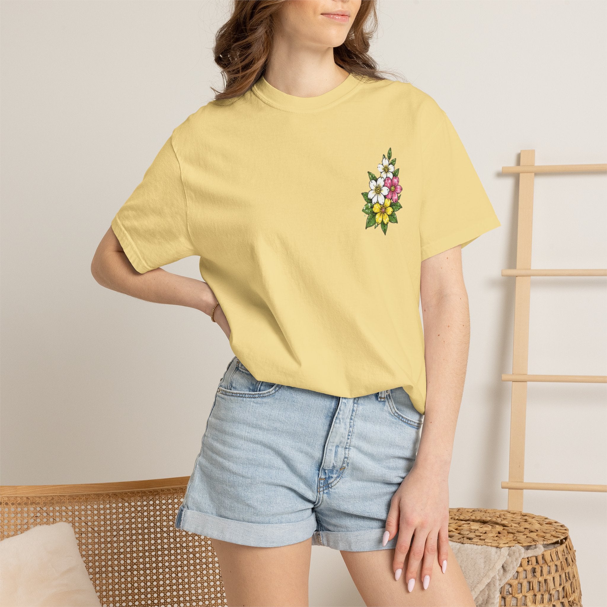 Religious Graphic T-Shirt — "This Is My Story, This Is My Song" Floral Cross Tee