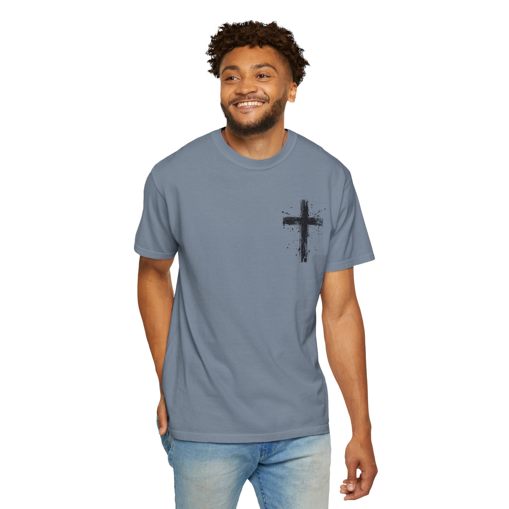 Religious T-Shirt - 'It Is Finished' Jesus Crown of Thorns Cross Tee (John 19:30)