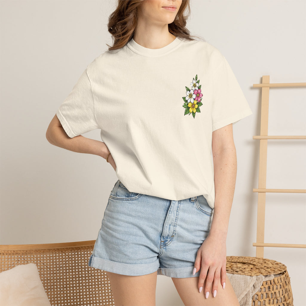 Religious Graphic T-Shirt — "This Is My Story, This Is My Song" Floral Cross Tee