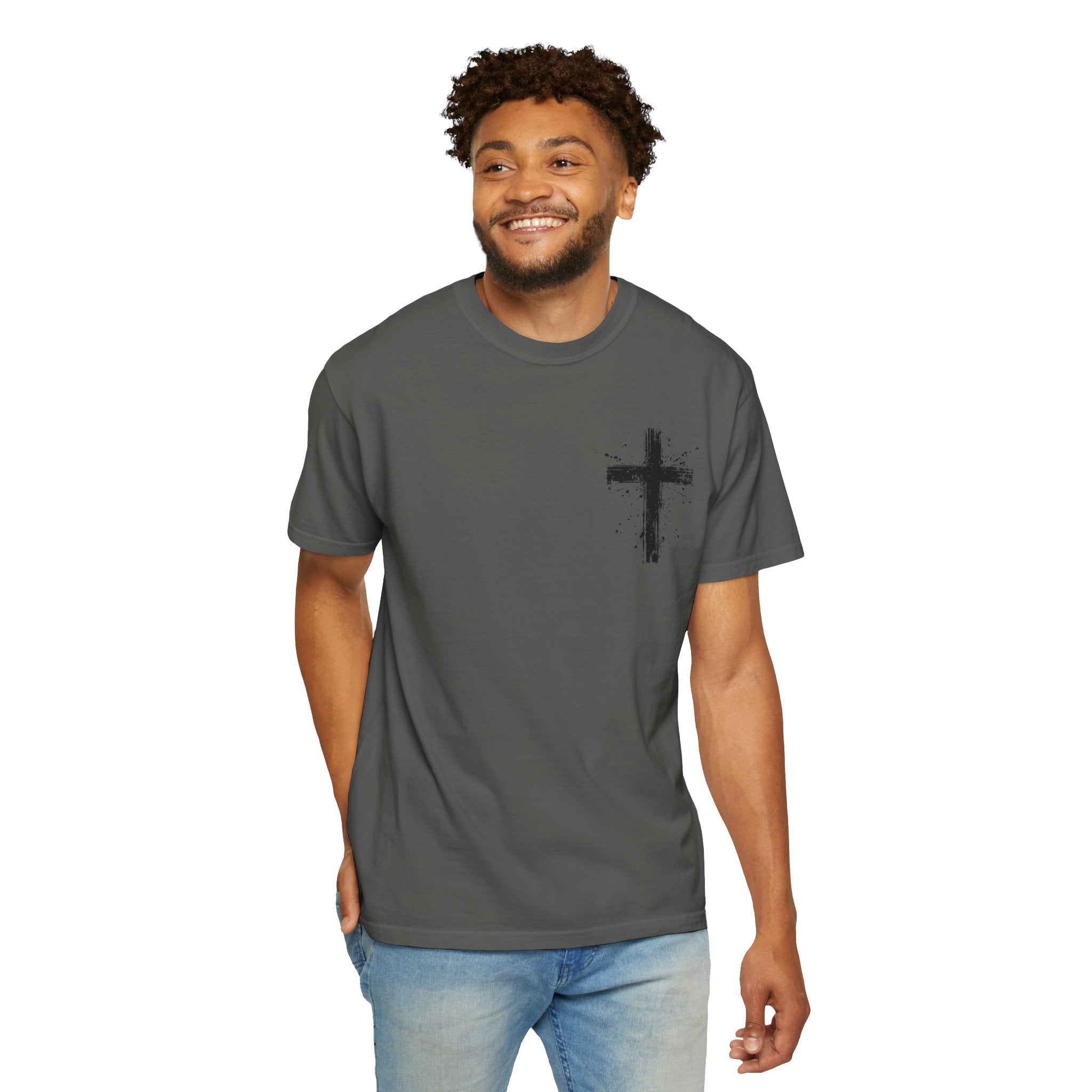 Religious T-Shirt - 'It Is Finished' Jesus Crown of Thorns Cross Tee (John 19:30)