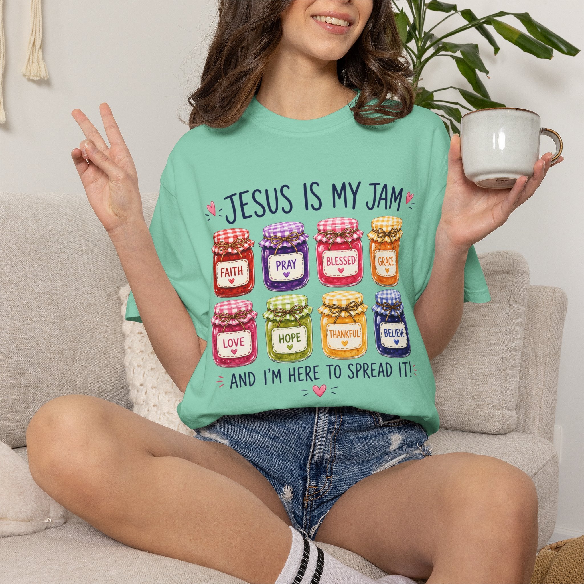 Jesus Is My Jam T-Shirt — Christian Faith Graphic Tee (Spread Love, Pray, Believe)