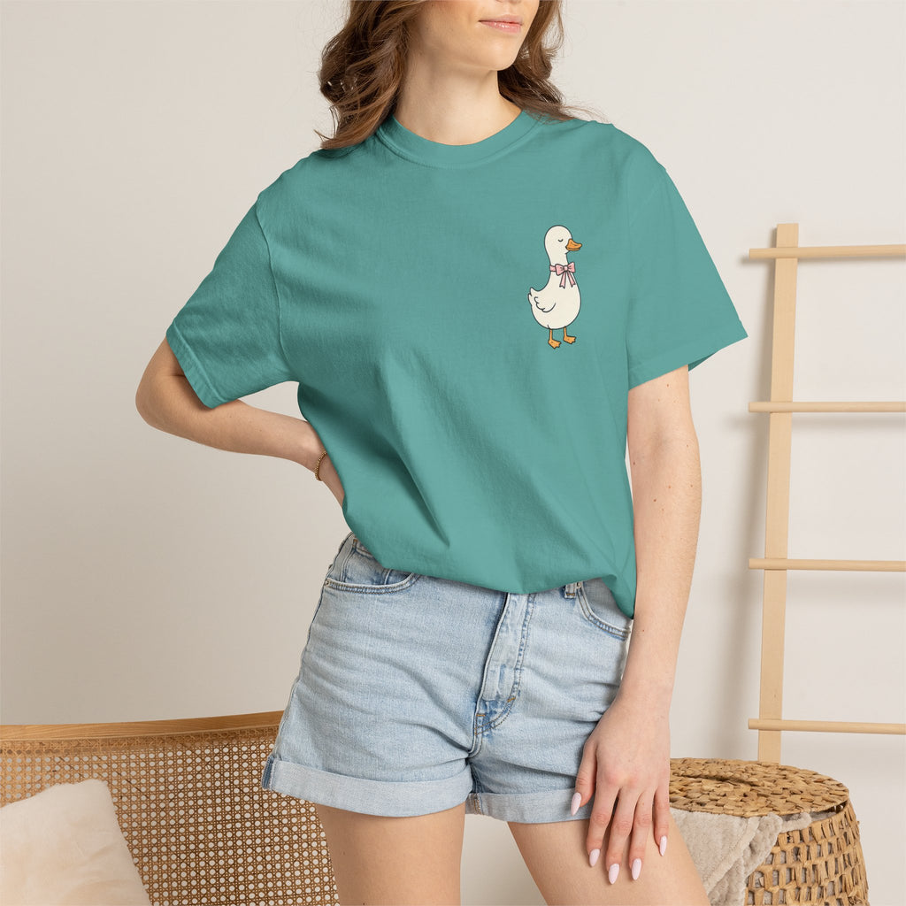 Duck Illustration T-Shirt — "Doing My Best, and Letting God Do the Rest" Christian Graphic Tee