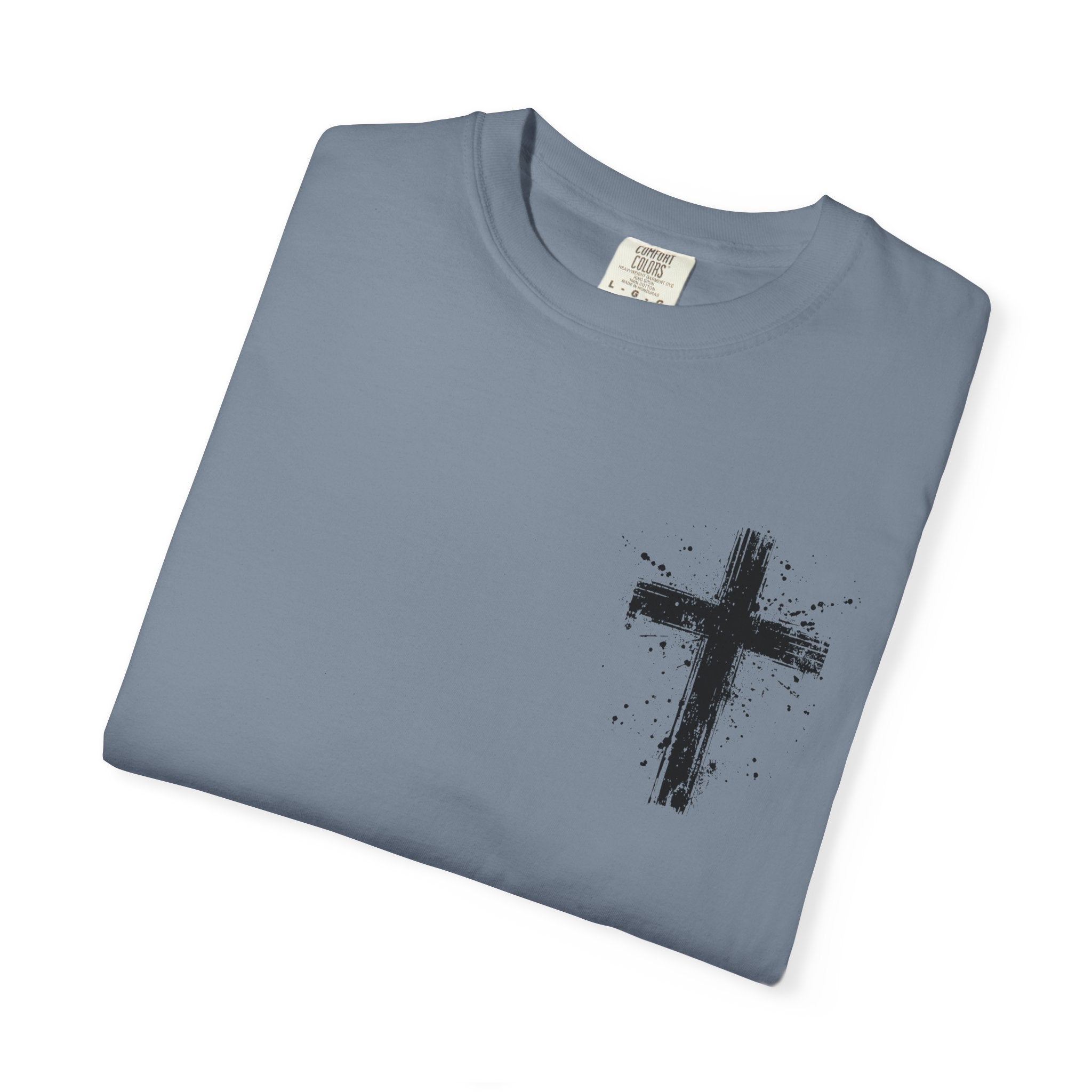 Religious T-Shirt - 'It Is Finished' Jesus Crown of Thorns Cross Tee (John 19:30)