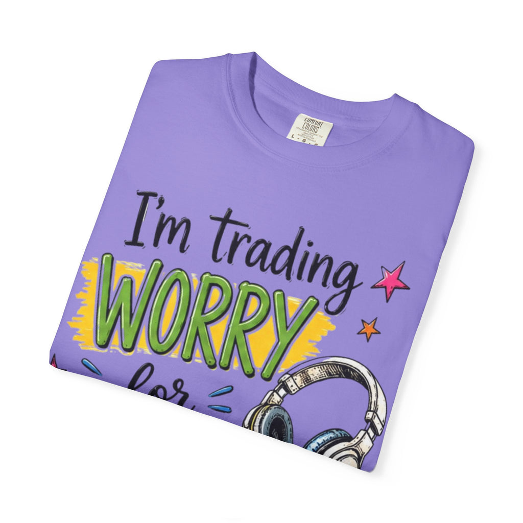 Worship Music T-Shirt – "I'm Trading Worry for Worship" Tee