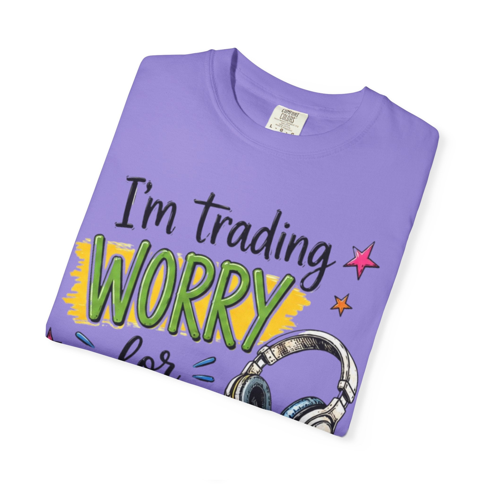 Worship Music T-Shirt – "I'm Trading Worry for Worship" Tee