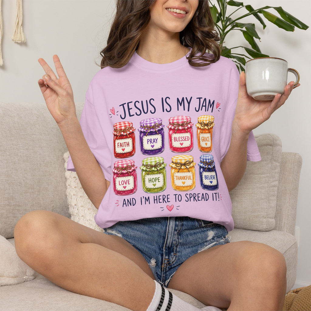 Jesus Is My Jam T-Shirt — Christian Faith Graphic Tee (Spread Love, Pray, Believe)