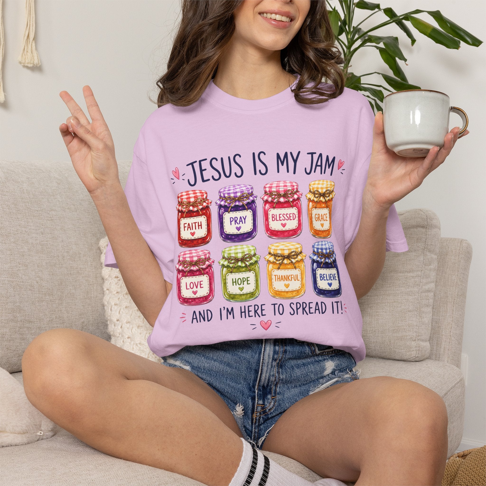 Jesus Is My Jam T-Shirt — Christian Faith Graphic Tee (Spread Love, Pray, Believe)