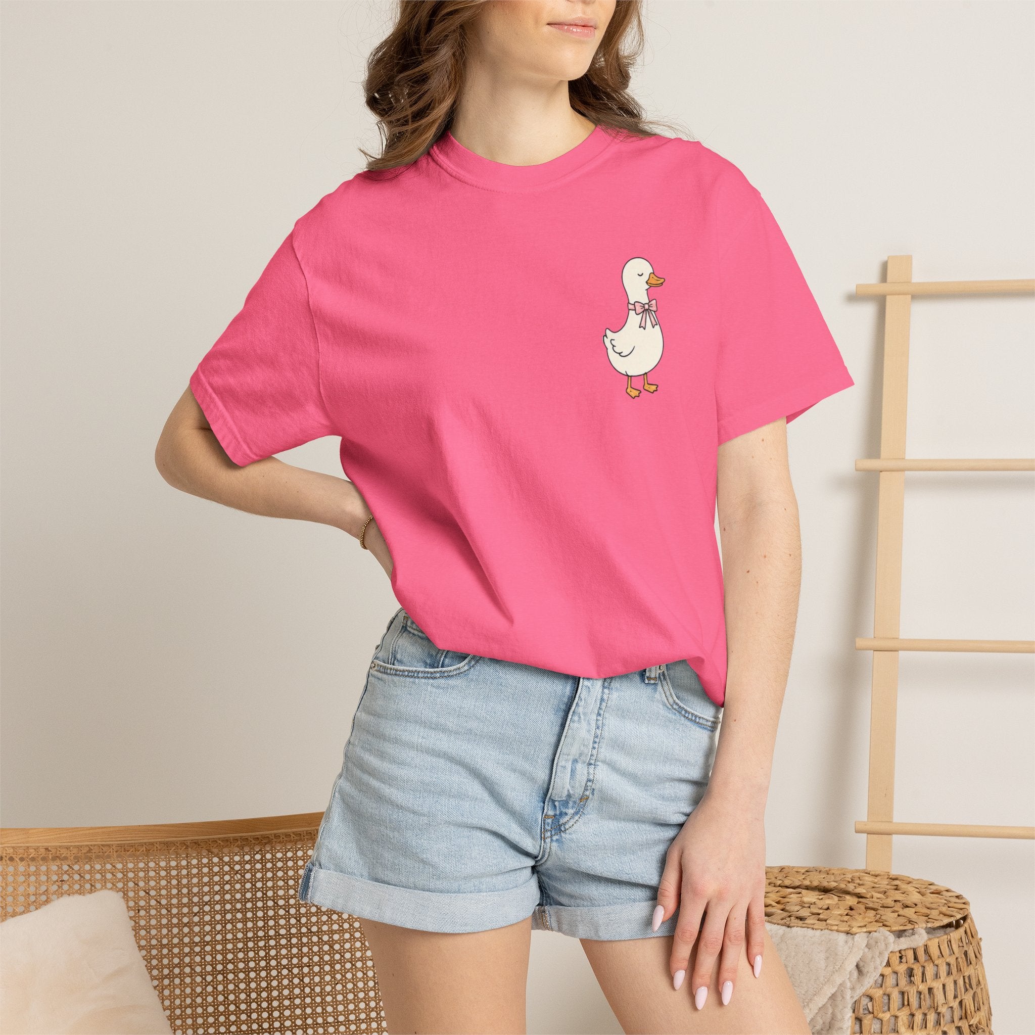 Duck Illustration T-Shirt — "Doing My Best, and Letting God Do the Rest" Christian Graphic Tee