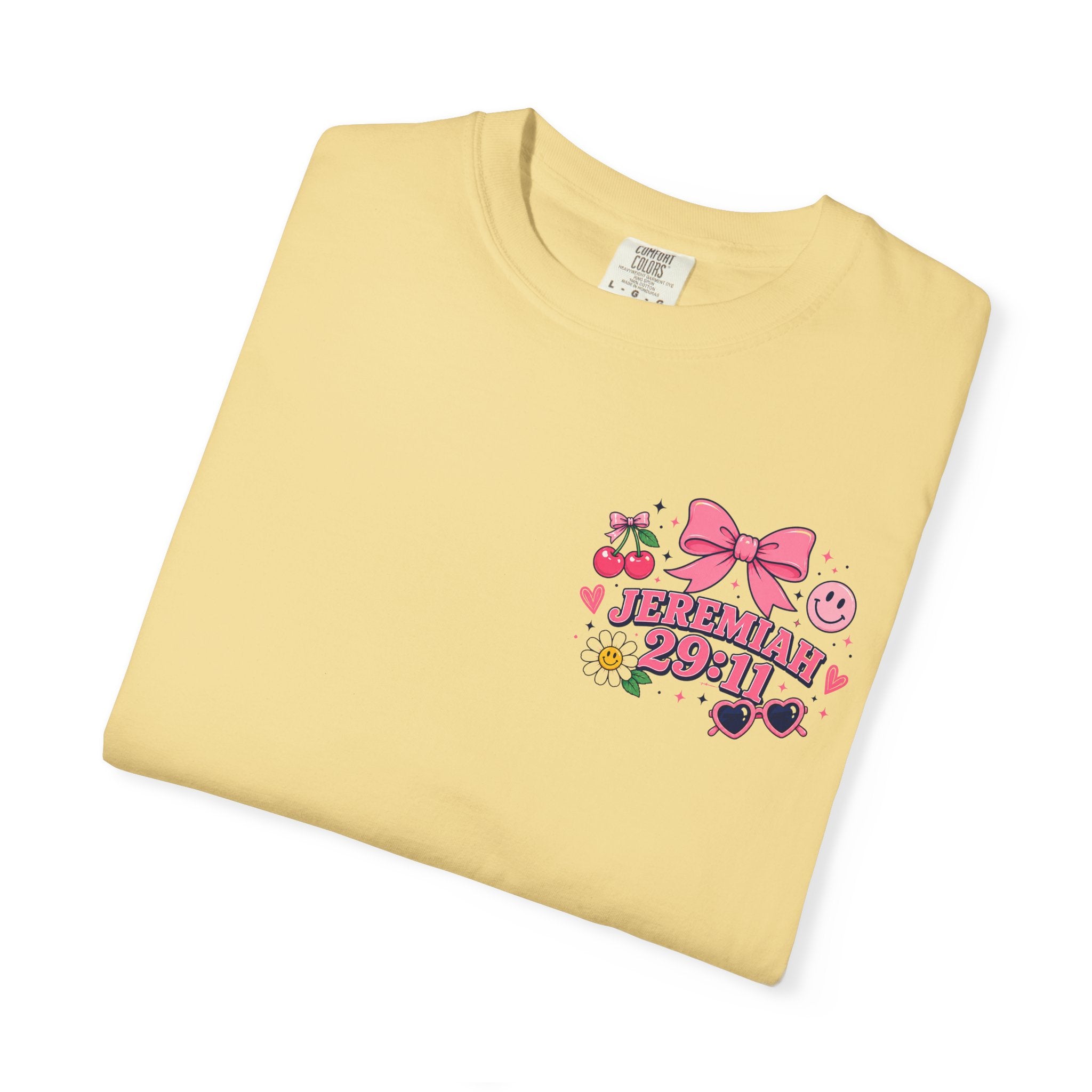 Jeremiah 29:11 Inspirational Tee — Pink Bow & Cherry Christian T‑Shirt