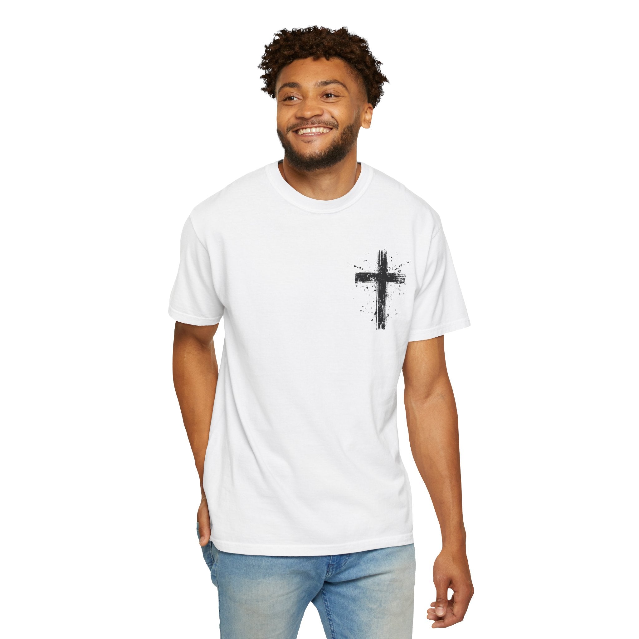 Religious T-Shirt - 'It Is Finished' Jesus Crown of Thorns Cross Tee (John 19:30)