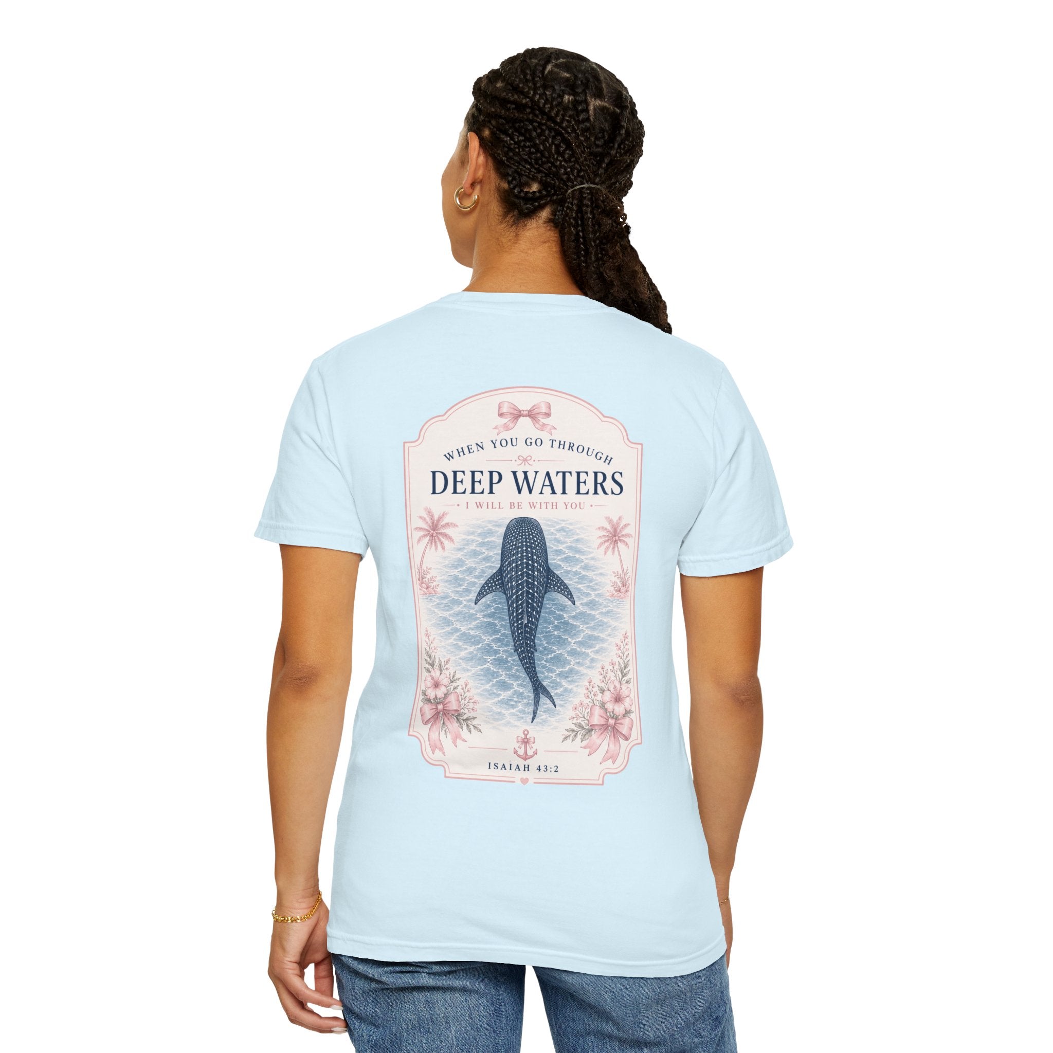 Deep Waters Whale T-Shirt — Psalm 42 Inspirational Graphic Tee