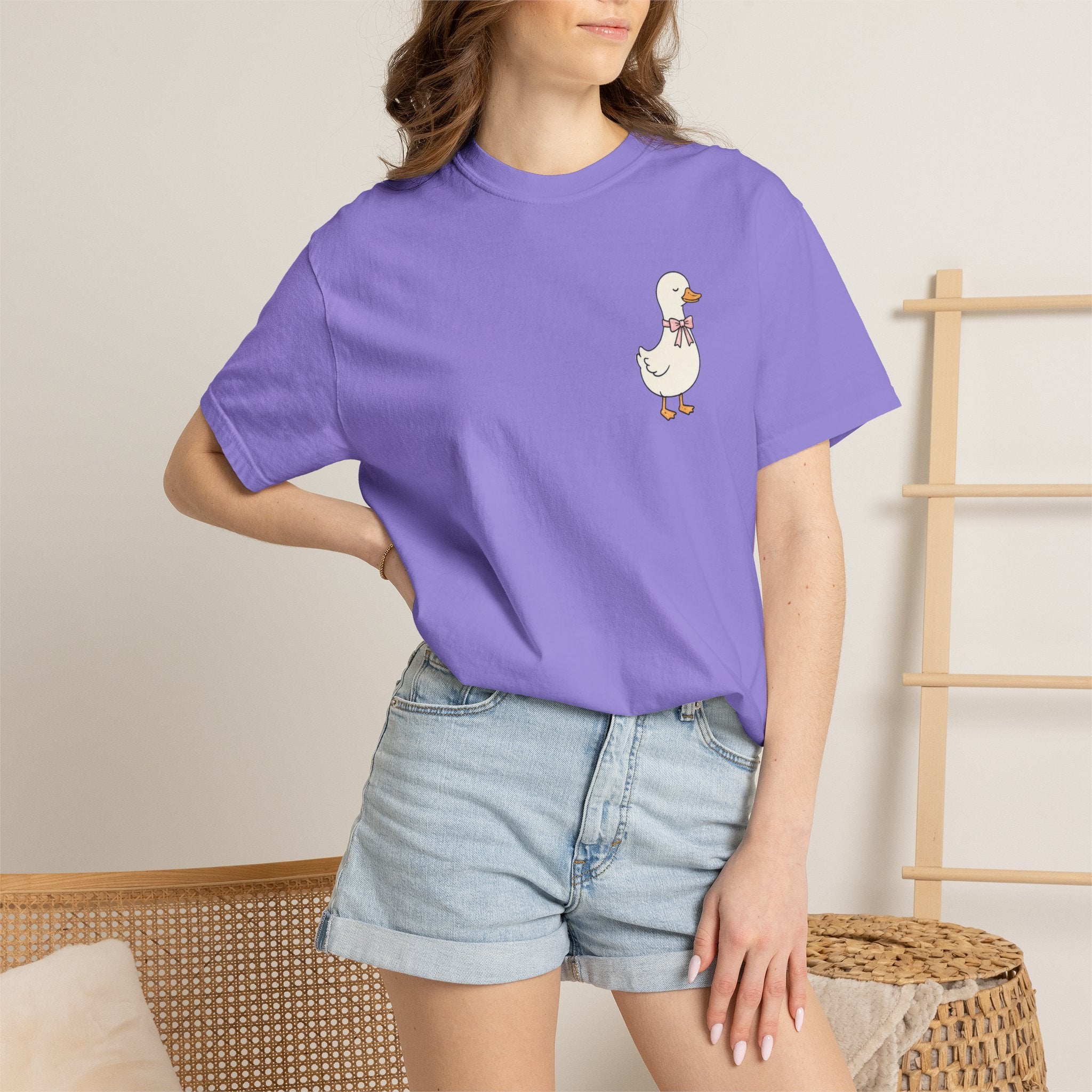 Duck Illustration T-Shirt — "Doing My Best, and Letting God Do the Rest" Christian Graphic Tee