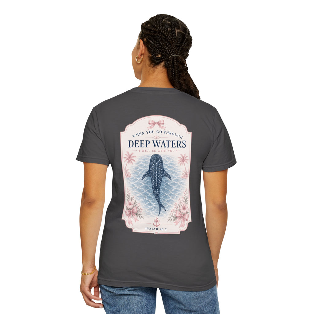Deep Waters Whale T-Shirt — Psalm 42 Inspirational Graphic Tee
