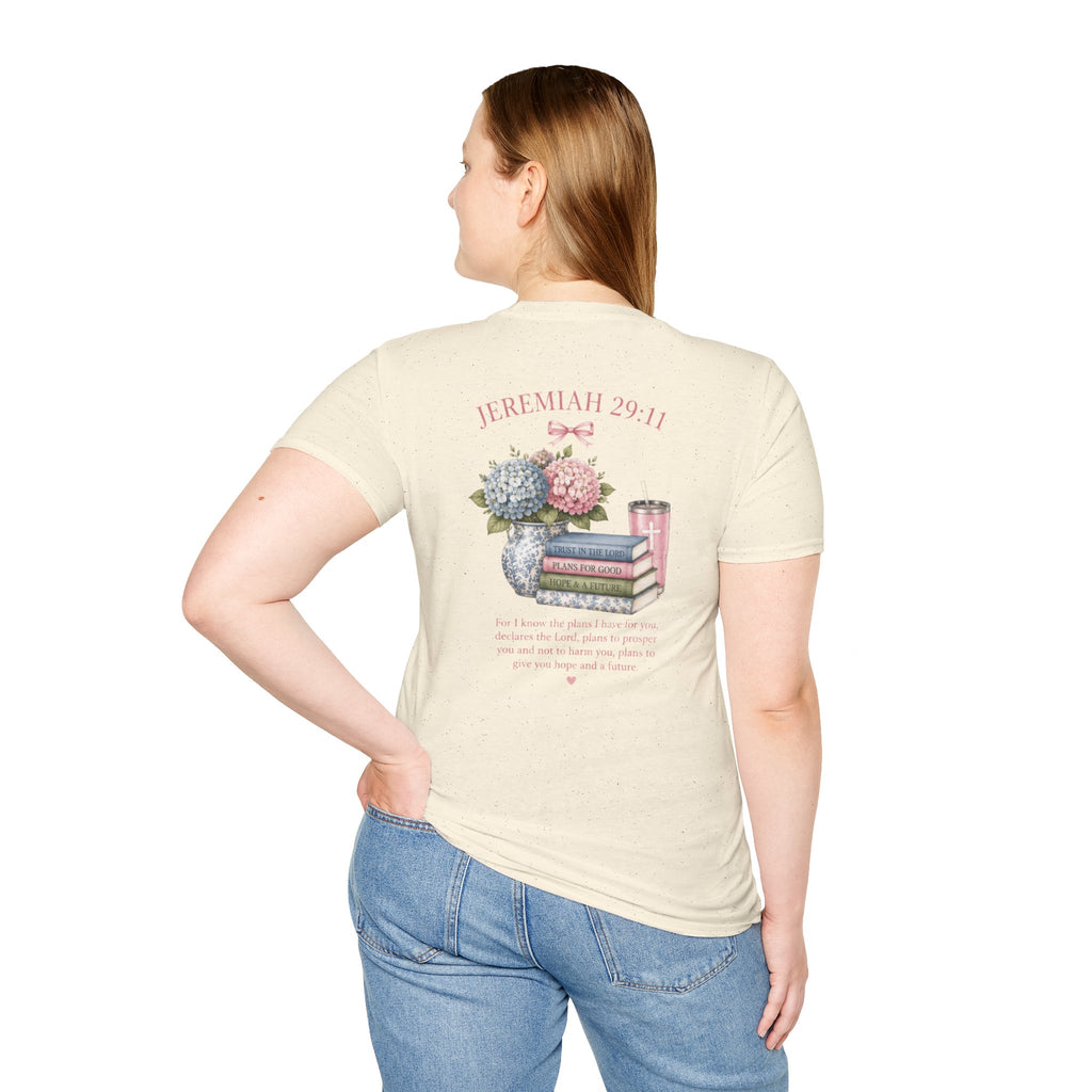 Jeremiah 29:11 Floral Bible Verse T-Shirt