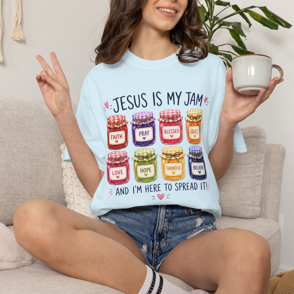 Jesus Is My Jam T-Shirt — Christian Faith Graphic Tee (Spread Love, Pray, Believe)