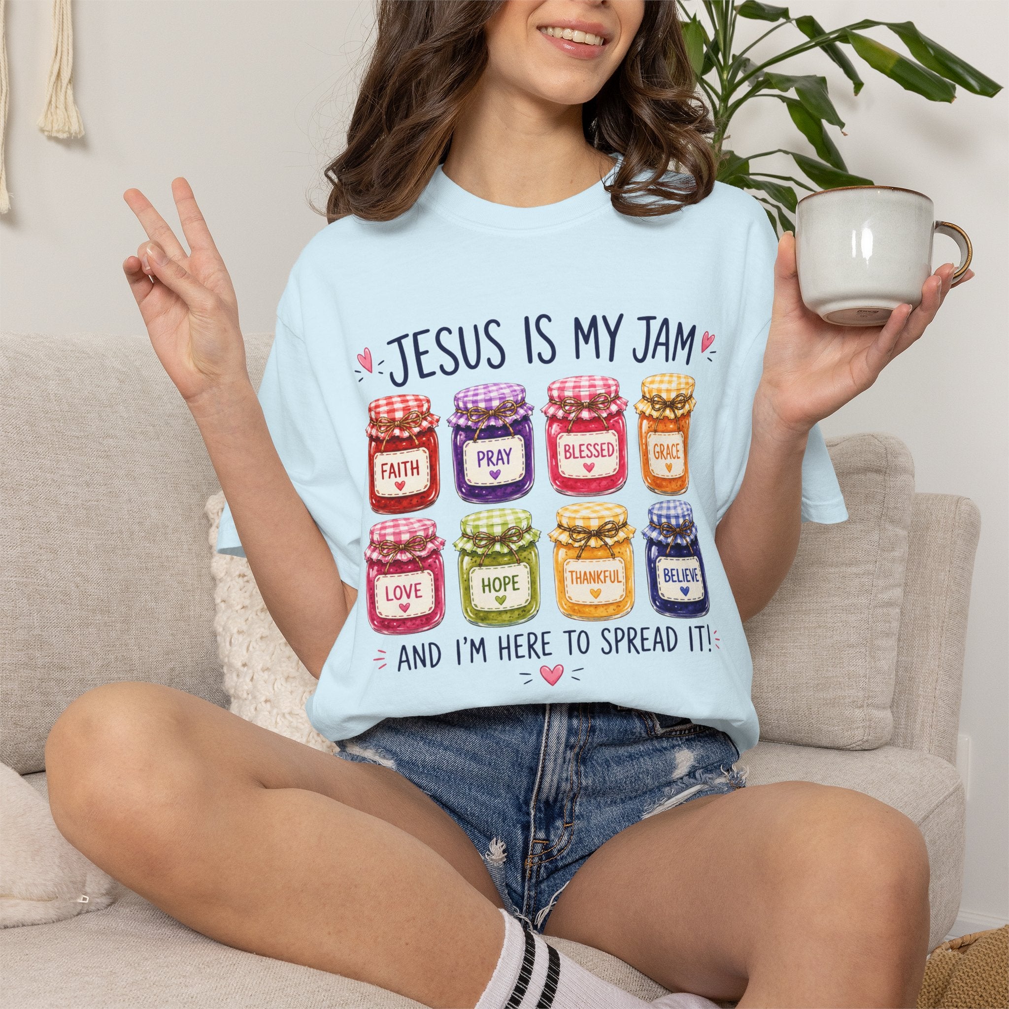Jesus Is My Jam T-Shirt — Christian Faith Graphic Tee (Spread Love, Pray, Believe)
