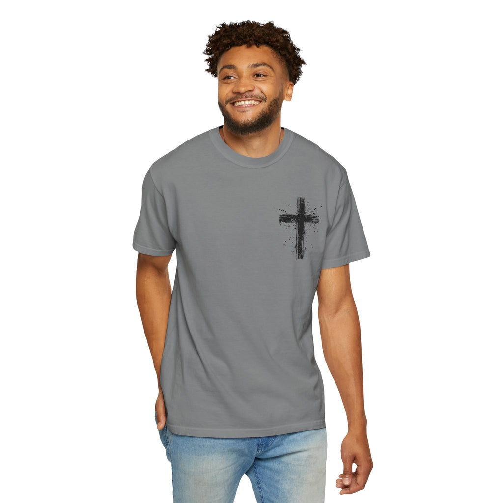 Religious T-Shirt - 'It Is Finished' Jesus Crown of Thorns Cross Tee (John 19:30)
