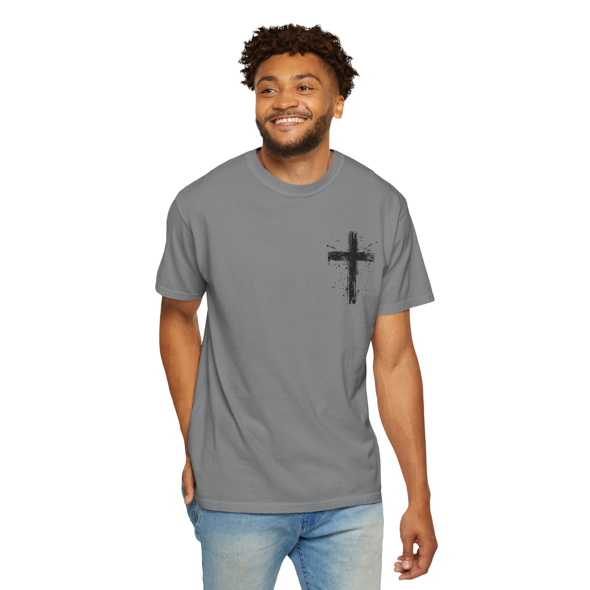 Religious T-Shirt - 'It Is Finished' Jesus Crown of Thorns Cross Tee (John 19:30)