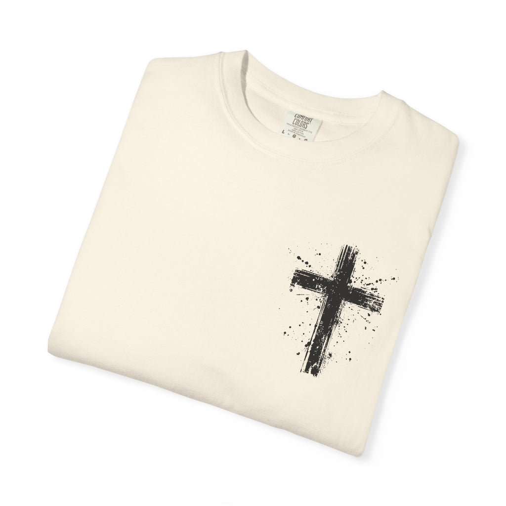 Religious T-Shirt - 'It Is Finished' Jesus Crown of Thorns Cross Tee (John 19:30)