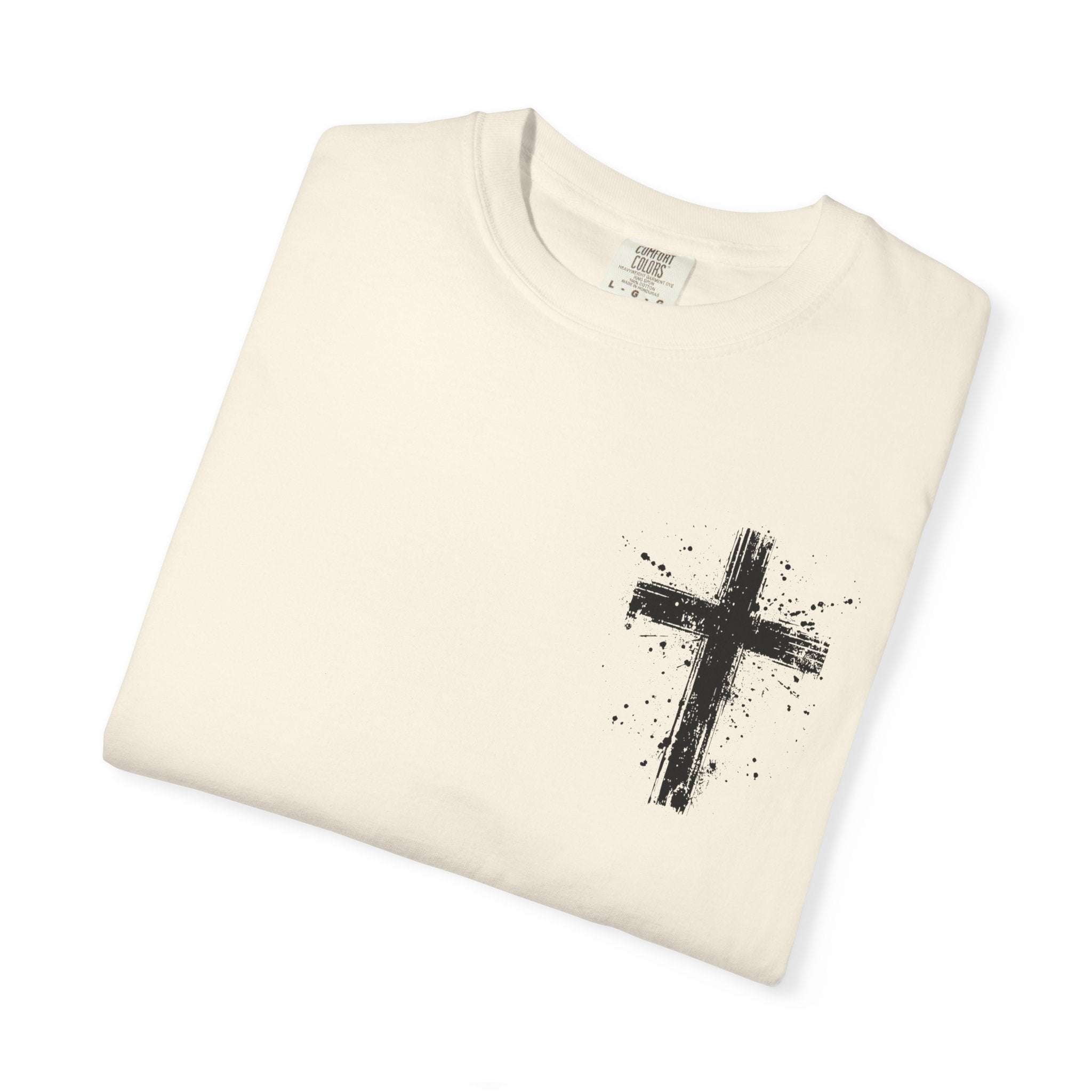 Religious T-Shirt - 'It Is Finished' Jesus Crown of Thorns Cross Tee (John 19:30)