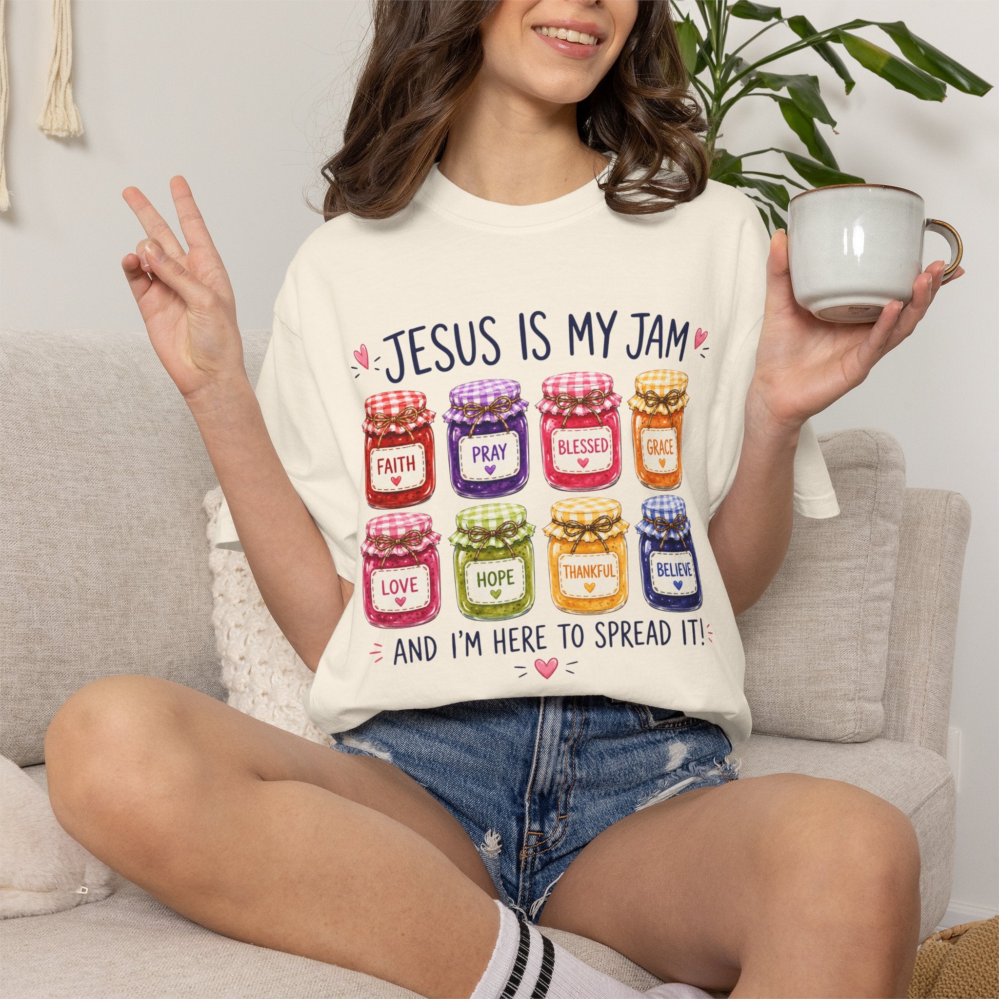 Jesus Is My Jam T-Shirt — Christian Faith Graphic Tee (Spread Love, Pray, Believe)
