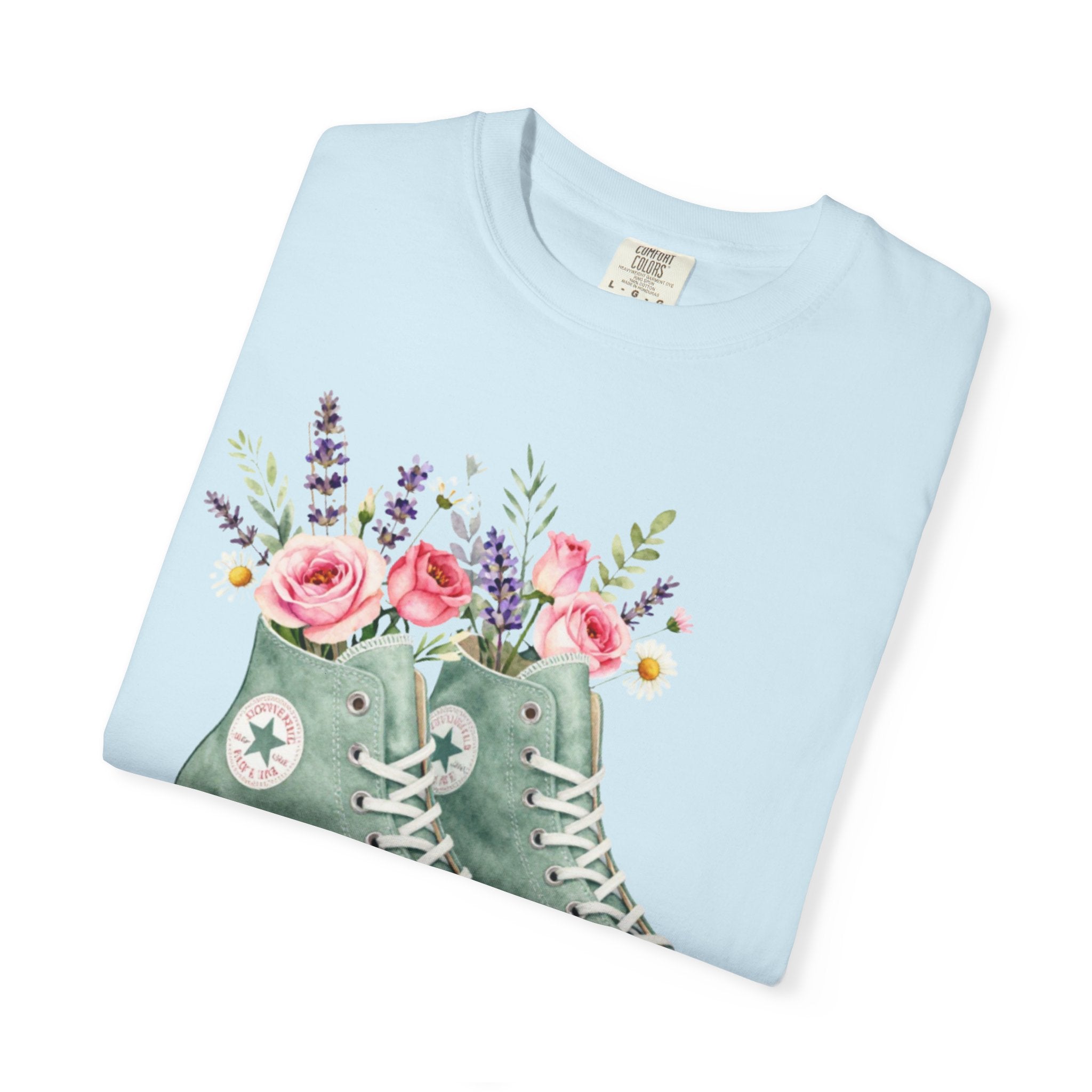Christian Psalm 37:23 Floral Sneakers T-Shirt
