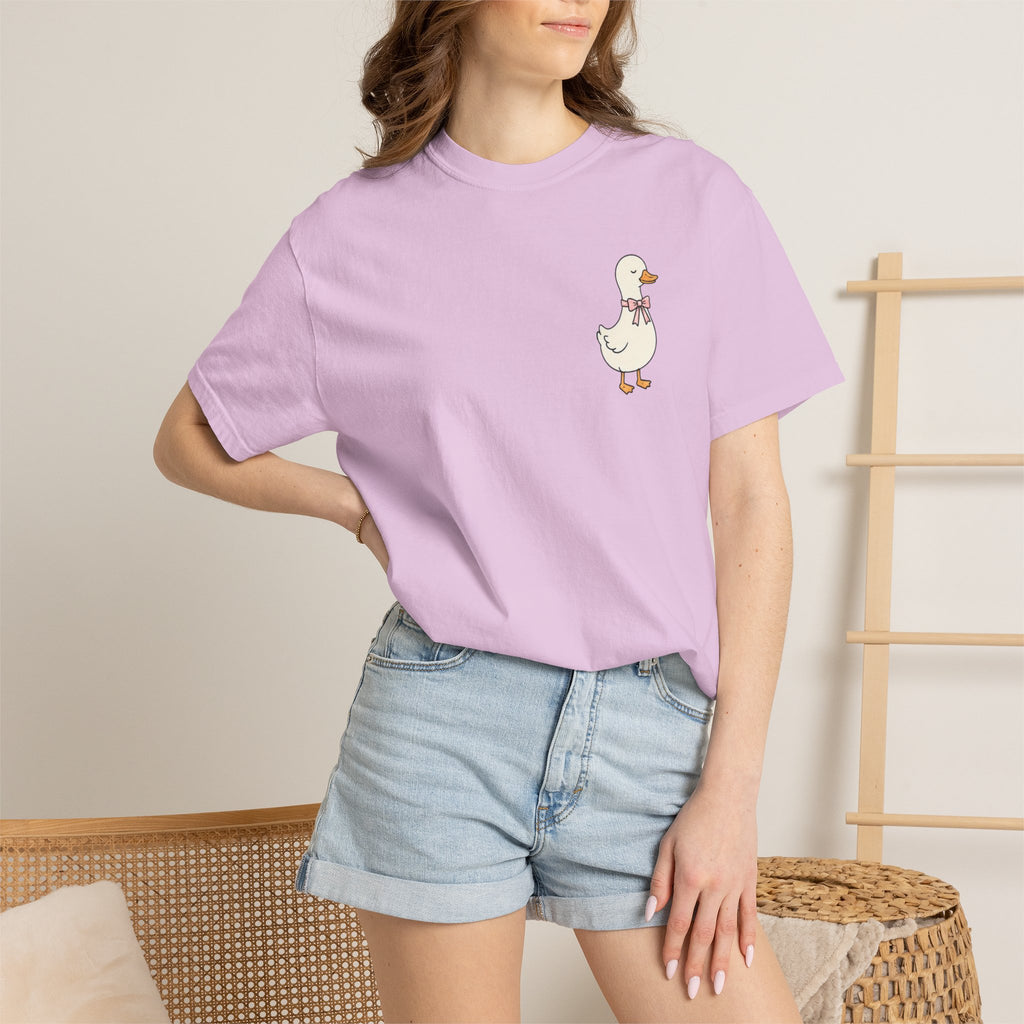 Duck Illustration T-Shirt — "Doing My Best, and Letting God Do the Rest" Christian Graphic Tee
