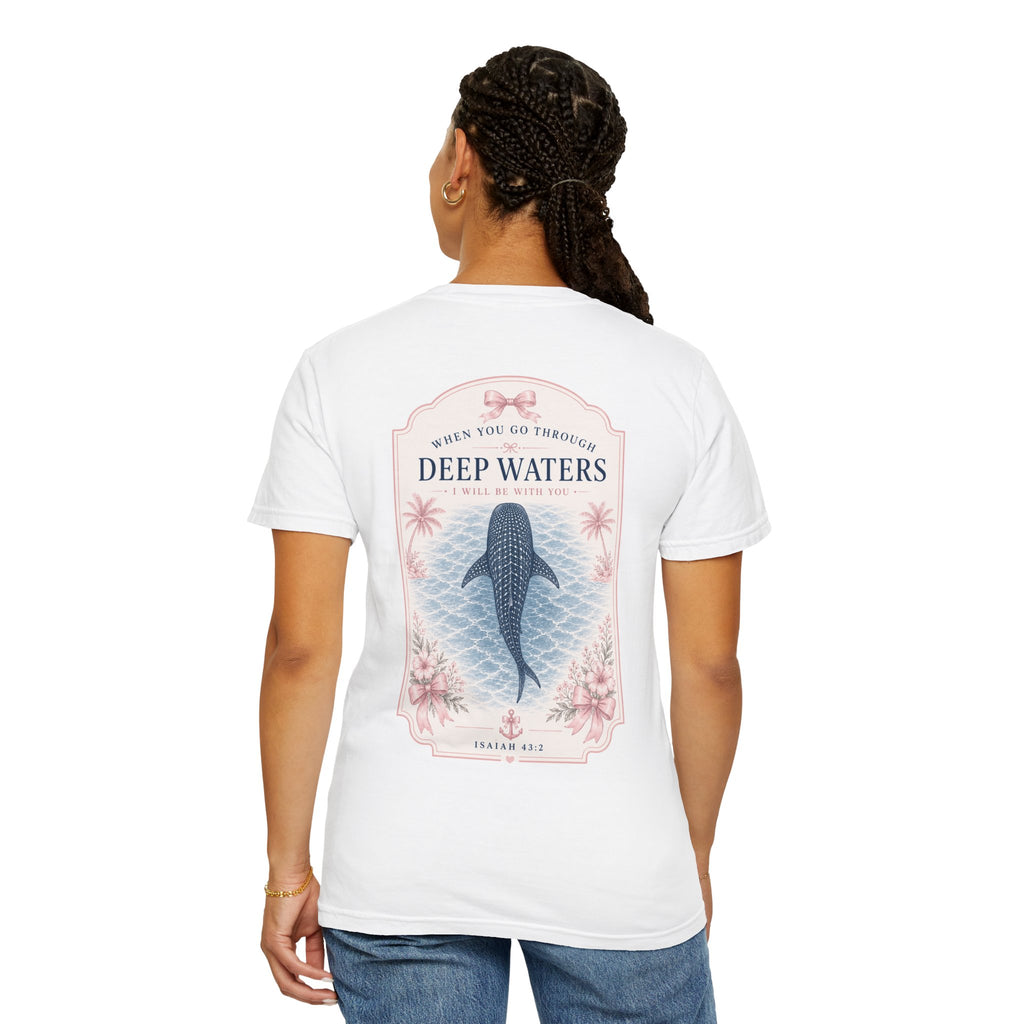 Deep Waters Whale T-Shirt — Psalm 42 Inspirational Graphic Tee